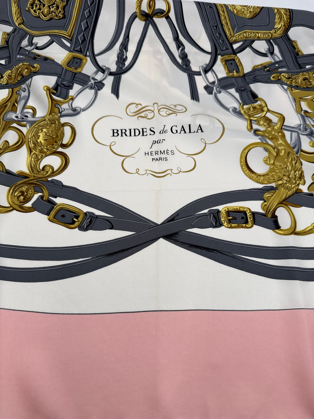 Hermés Foulard Vintage di seta Carrè "Brides de Gala" Rosa Hermes