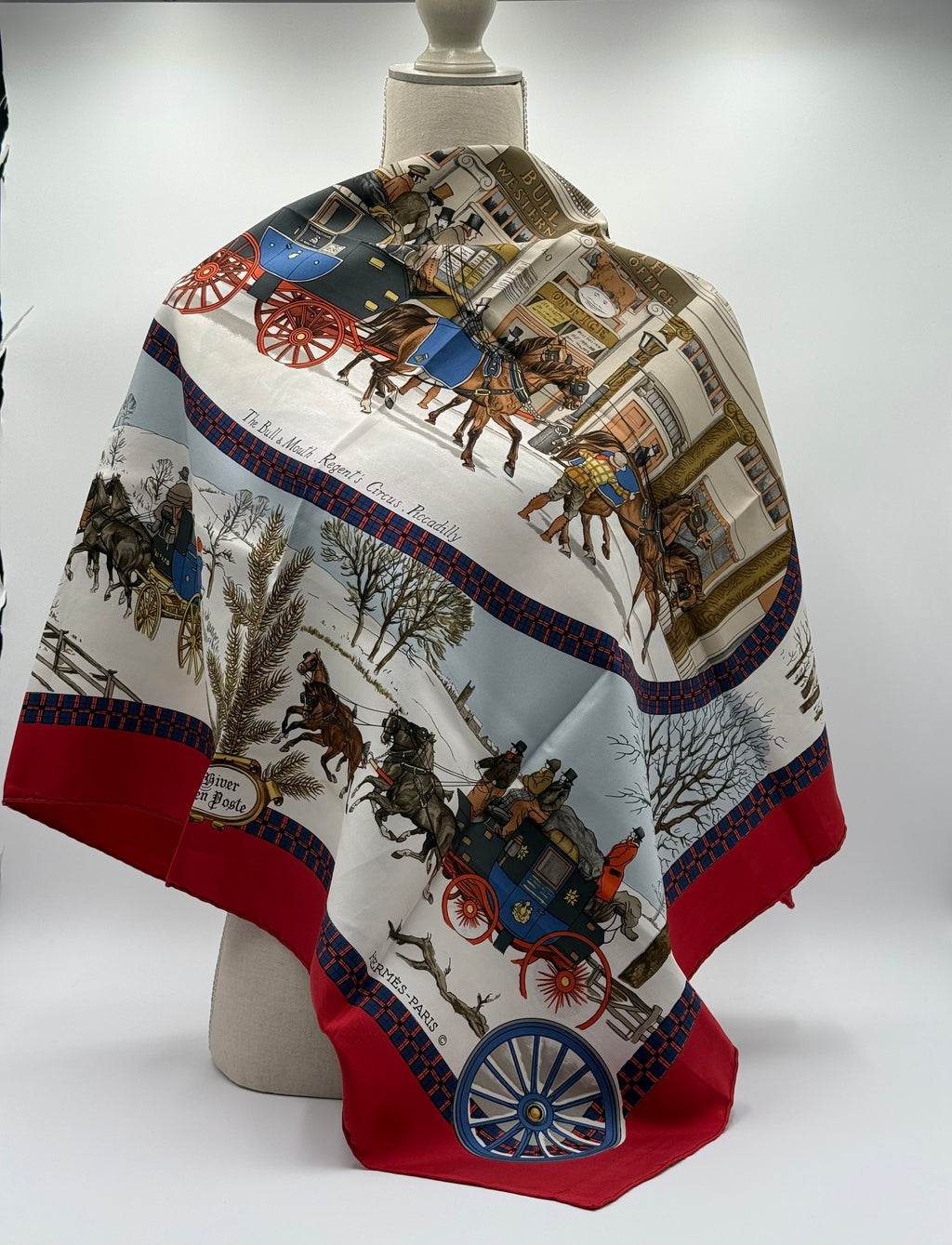 Hermès "L'ivern en Poste"  Foulard di Seta Vintage - Mercatino di Ninni