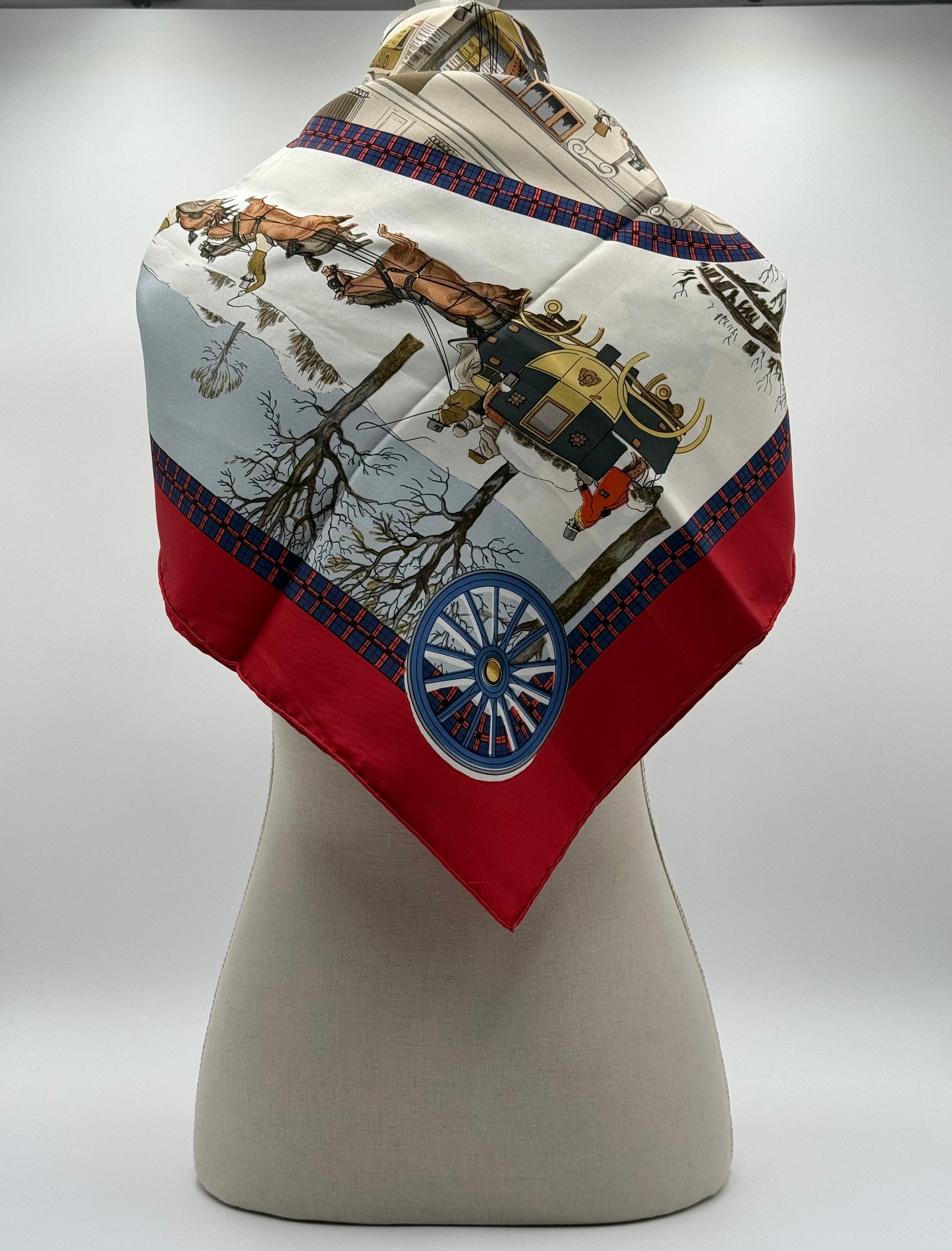 Hermès "L'ivern en Poste"  Foulard di Seta Vintage