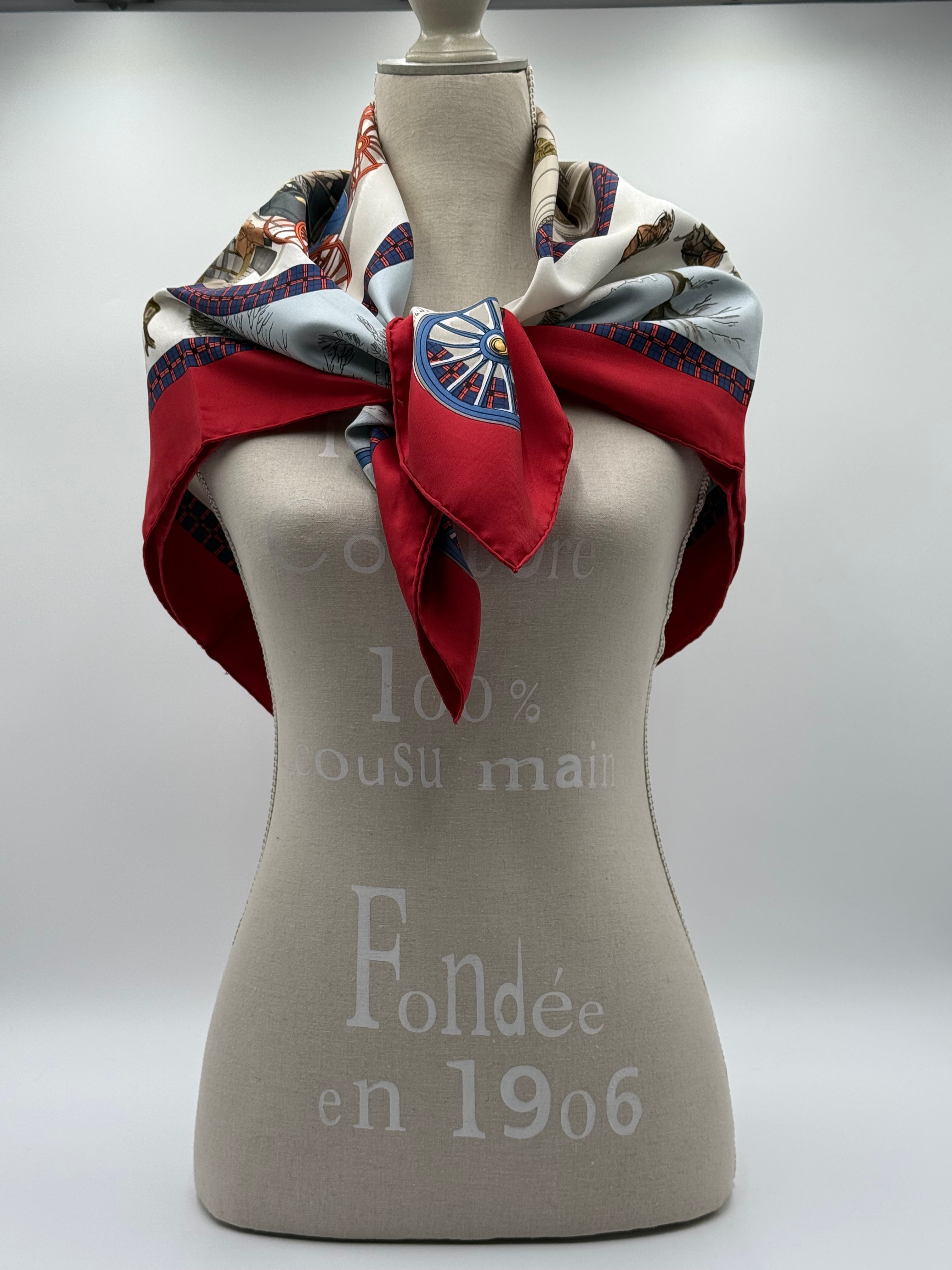 Hermès "L'ivern en Poste"  Foulard di Seta Vintage - Mercatino di Ninni