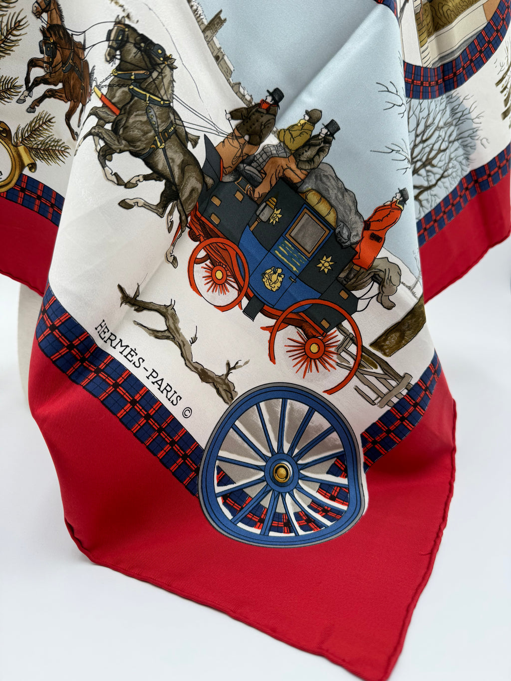 Hermès "L'ivern en Poste"  Foulard di Seta Vintage - Mercatino di Ninni