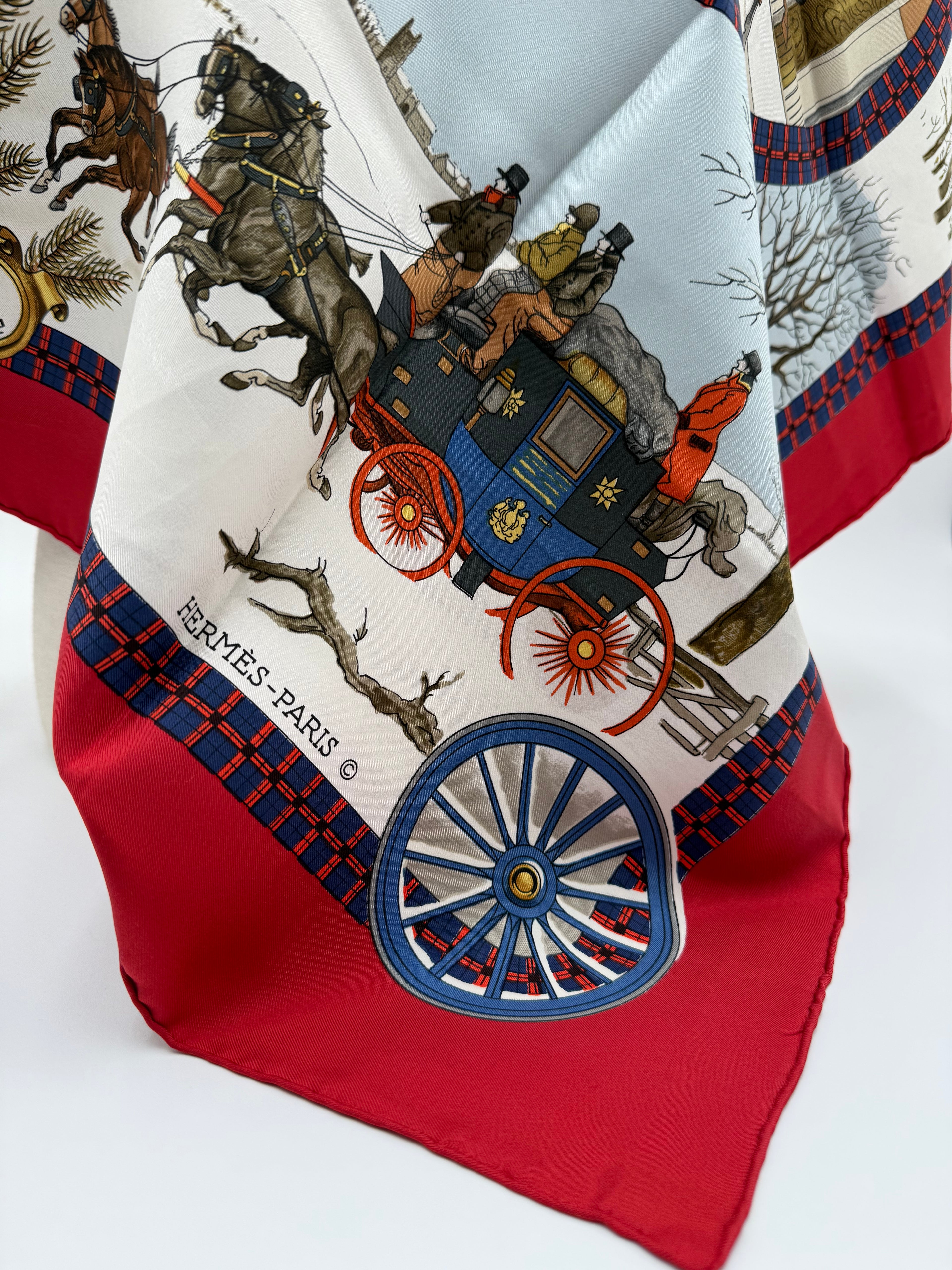 Hermès "L'ivern en Poste"  Foulard di Seta Vintage - Mercatino di Ninni