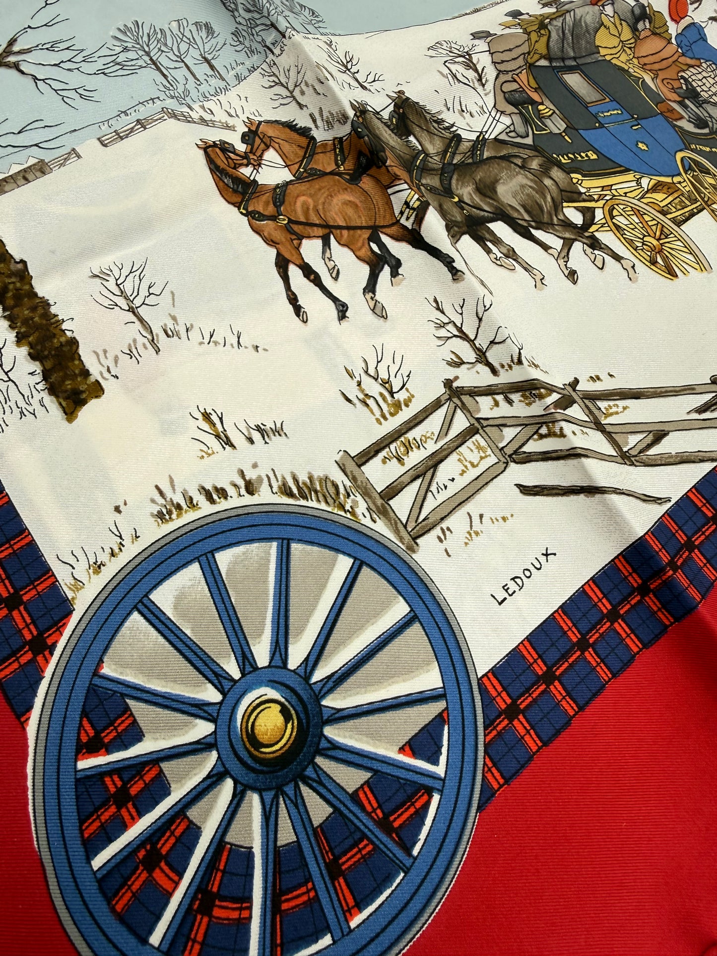 Hermès "L'ivern en Poste"  Foulard di Seta Vintage