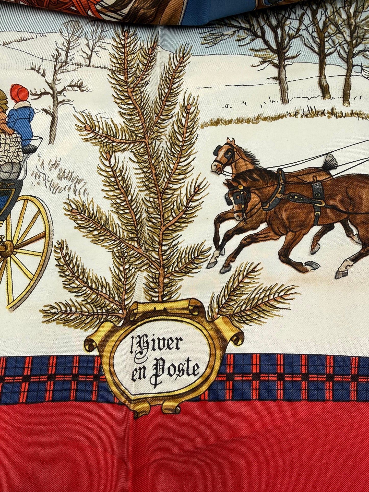 Hermès "L'ivern en Poste"  Foulard di Seta Vintage