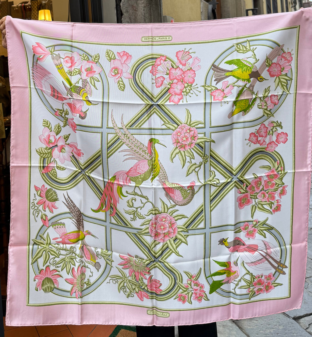 Hermès Vintage Foulard in Seta  “Caraibes” 1974 Christiane Vauzelles - Mercatino di Ninni