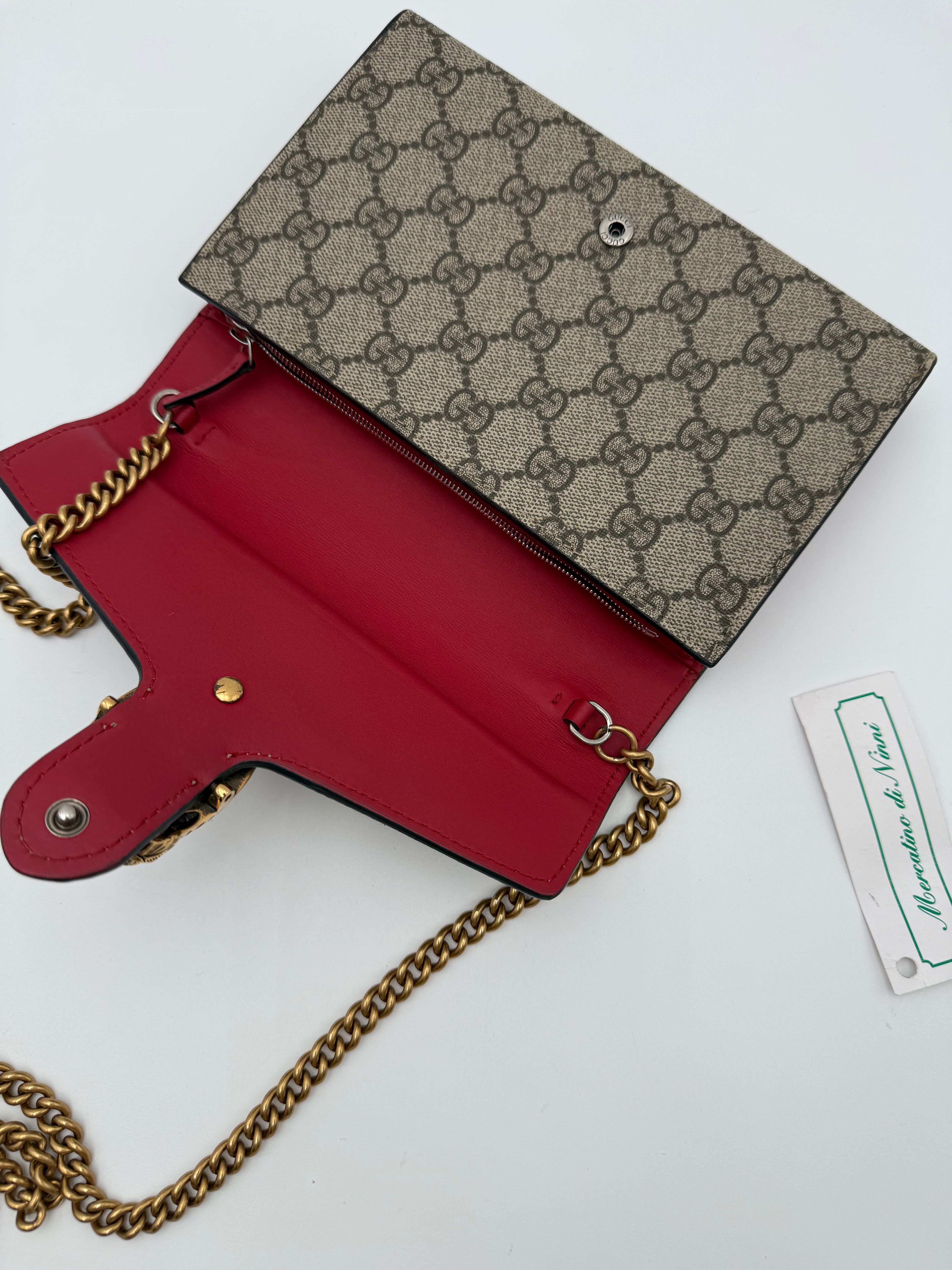 Gucci Borsa Dionysus GG Supreme Mini con Catena