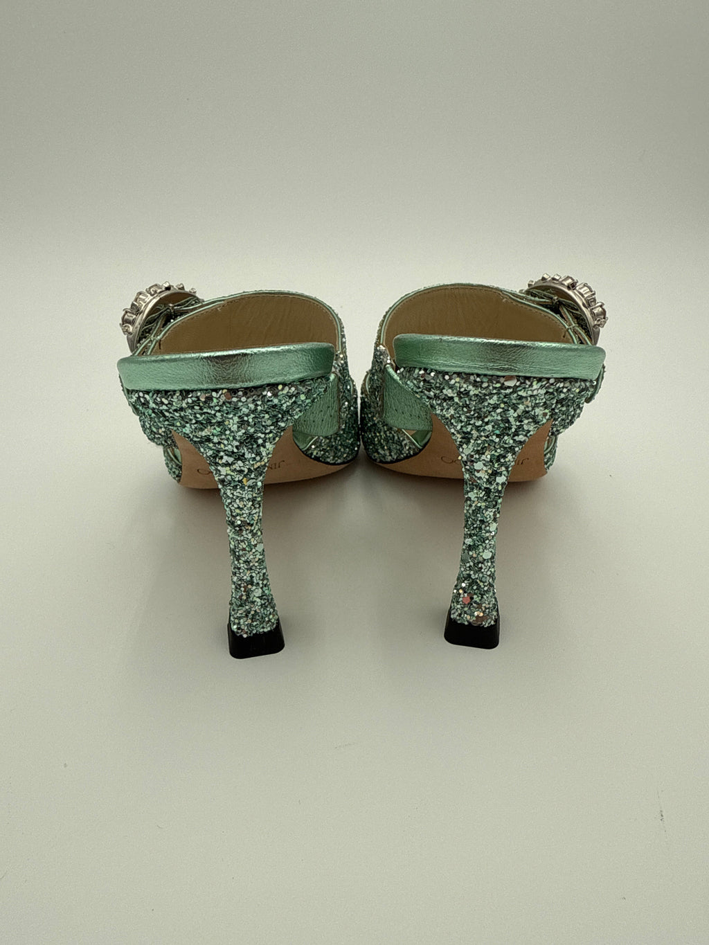 Jimmy Choo Sandali Glitter e Swarovski Verde Acqua Jimmy choo