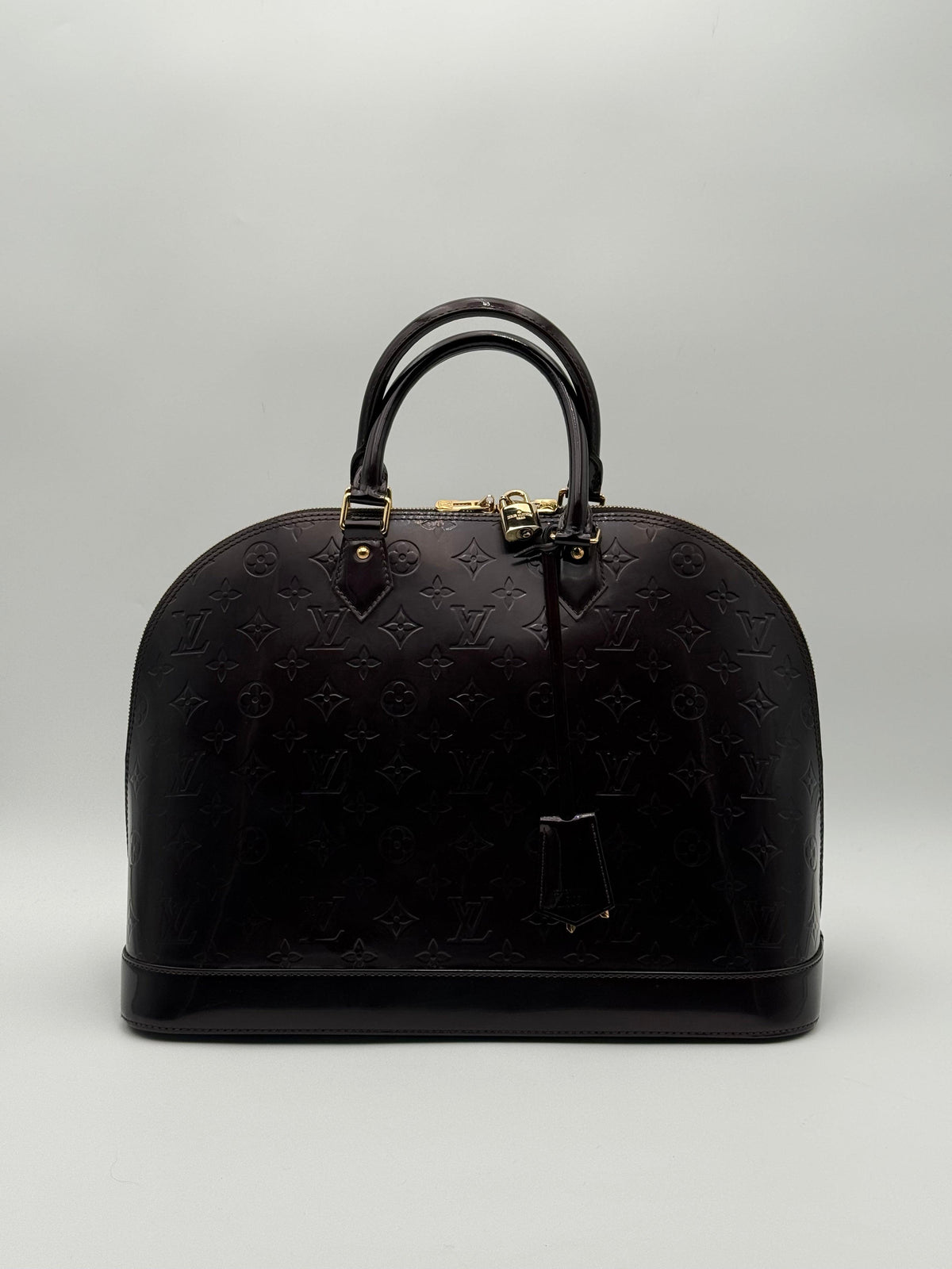 Louis Vuitton Borsa Alma MM in Pelle Monogram Vernice Bordeaux - Mercatino di Ninni