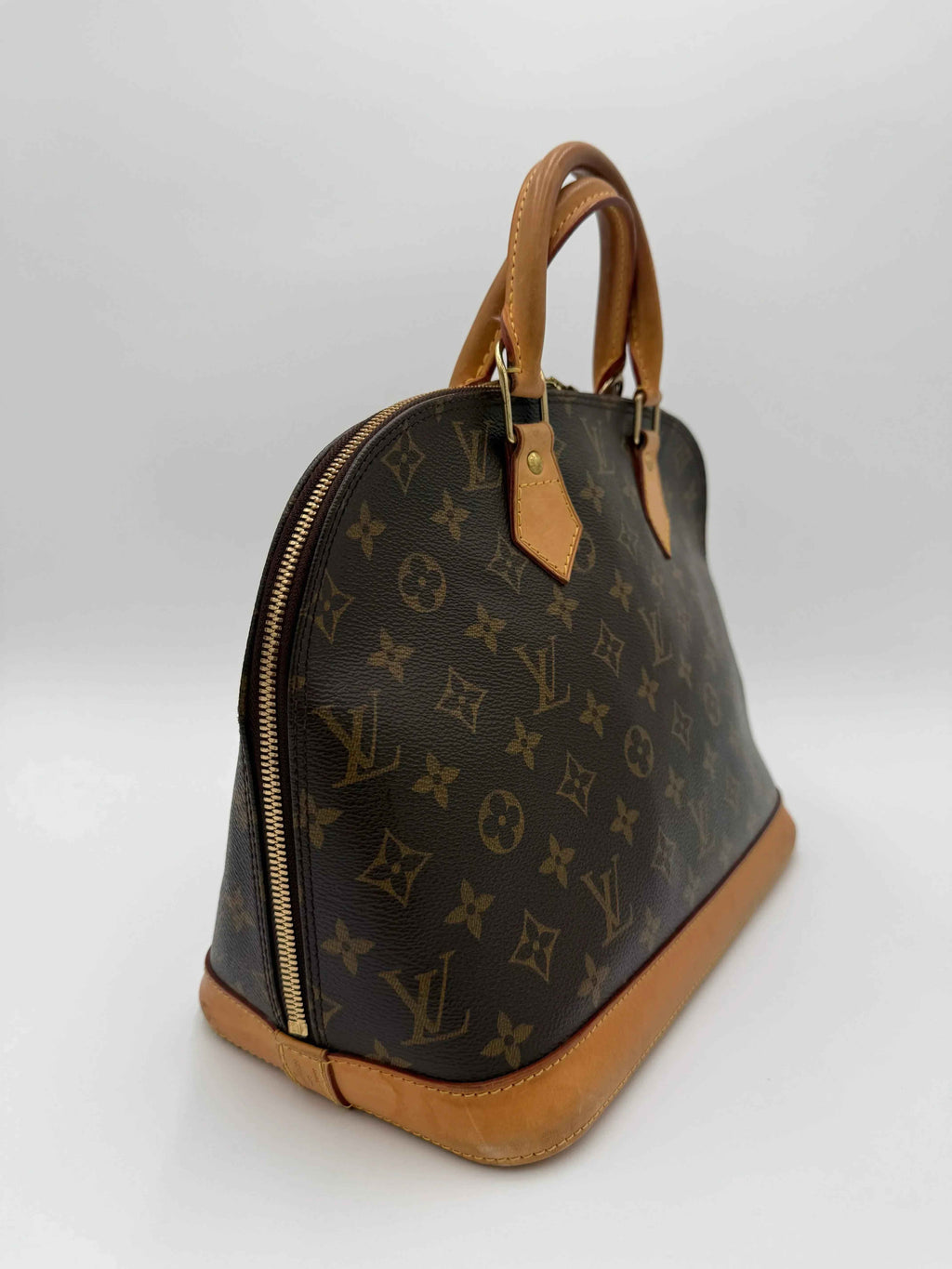 Louis Vuitton Borsa Alma Vintage Monogram Tela e Pelle Marrone