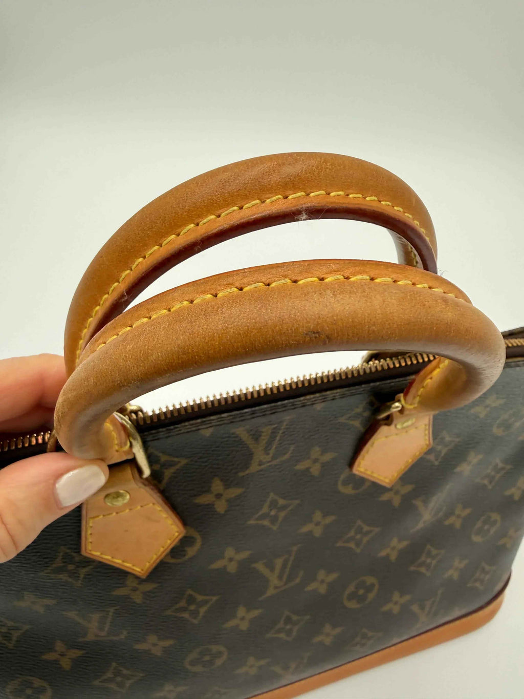 Louis Vuitton Borsa Alma Vintage Monogram Tela e Pelle Marrone