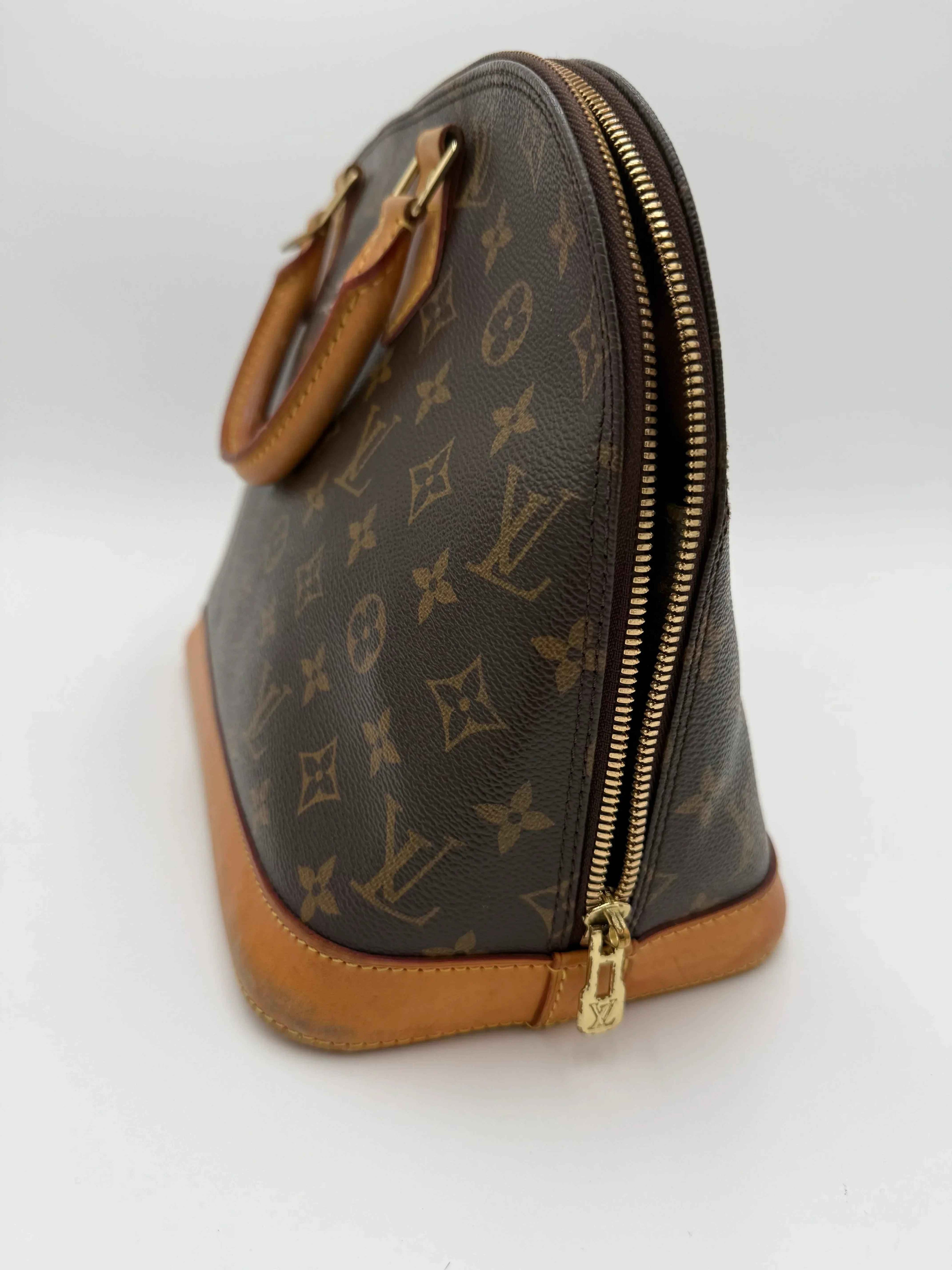 Louis Vuitton Borsa Alma Vintage Monogram Tela e Pelle Marrone