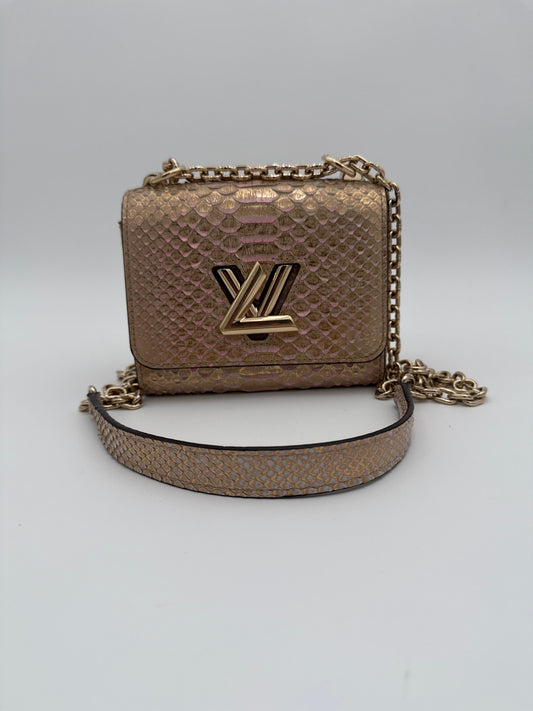 Louis Vuitton Borsa Twist Mini in Pelle di Pitone Rosa Louis vuitton
