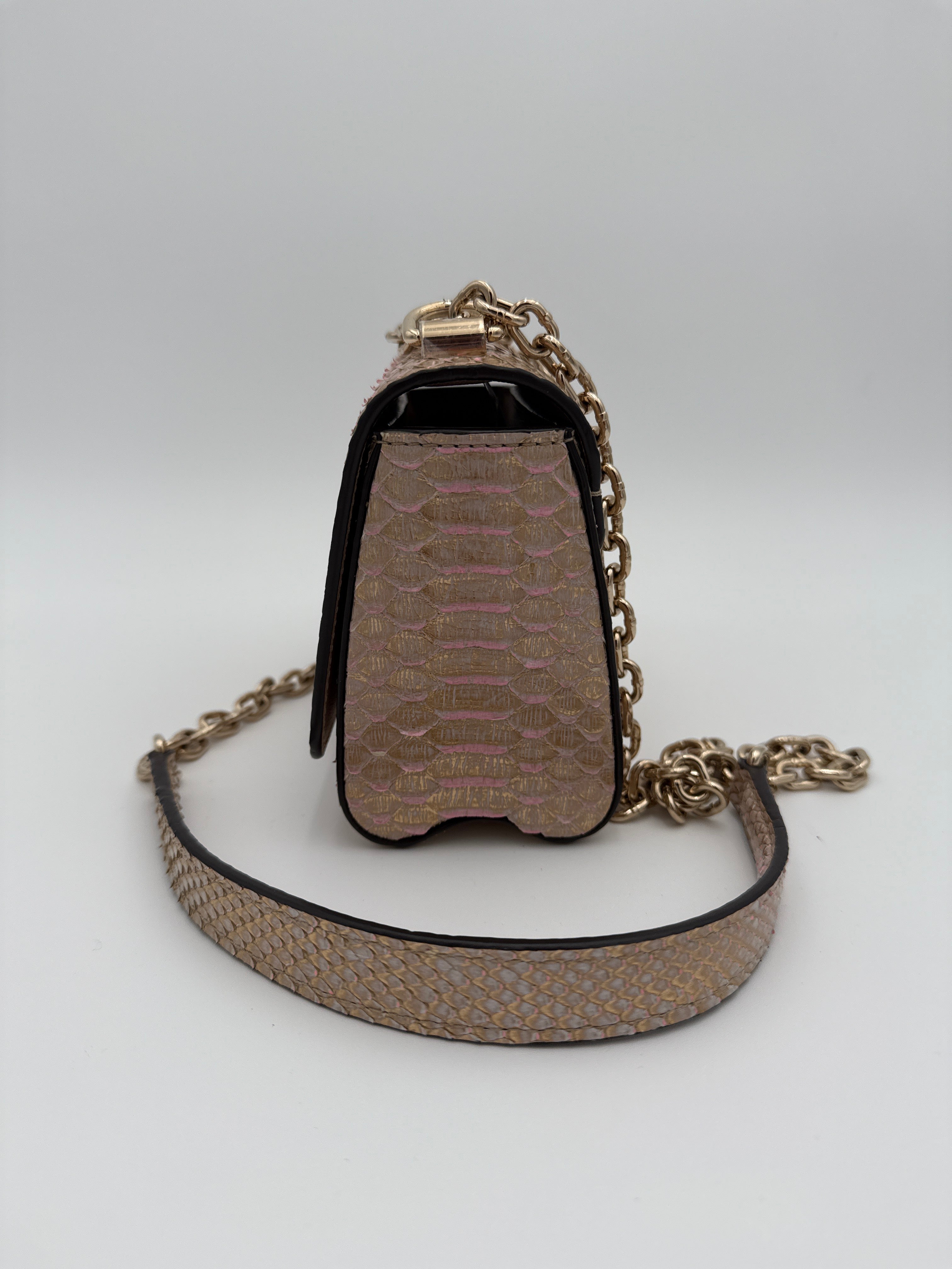 Louis Vuitton Borsa Twist Mini in Pelle di Pitone Rosa Louis vuitton