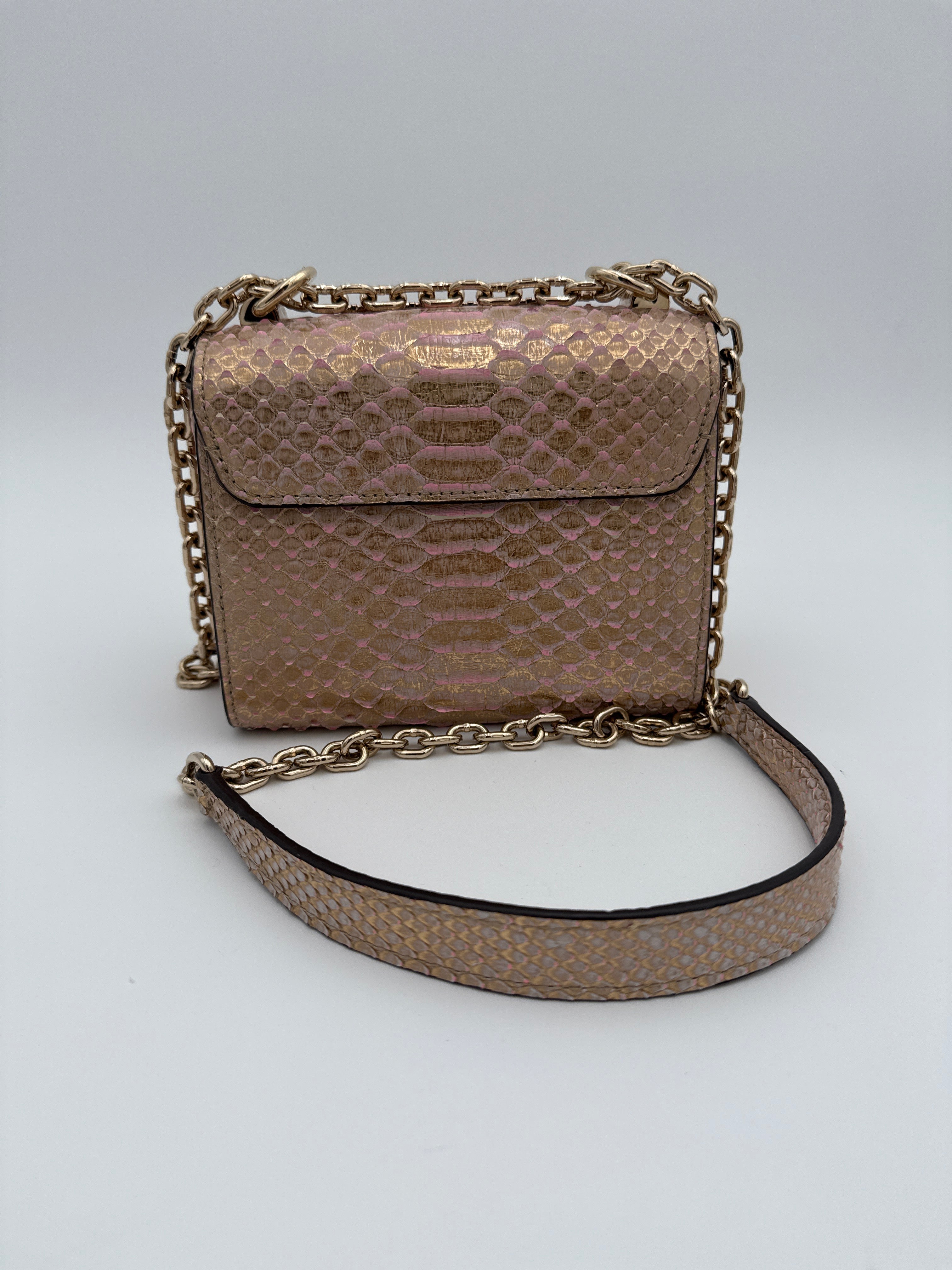 Louis Vuitton Borsa Twist Mini in Pelle di Pitone Rosa Louis vuitton