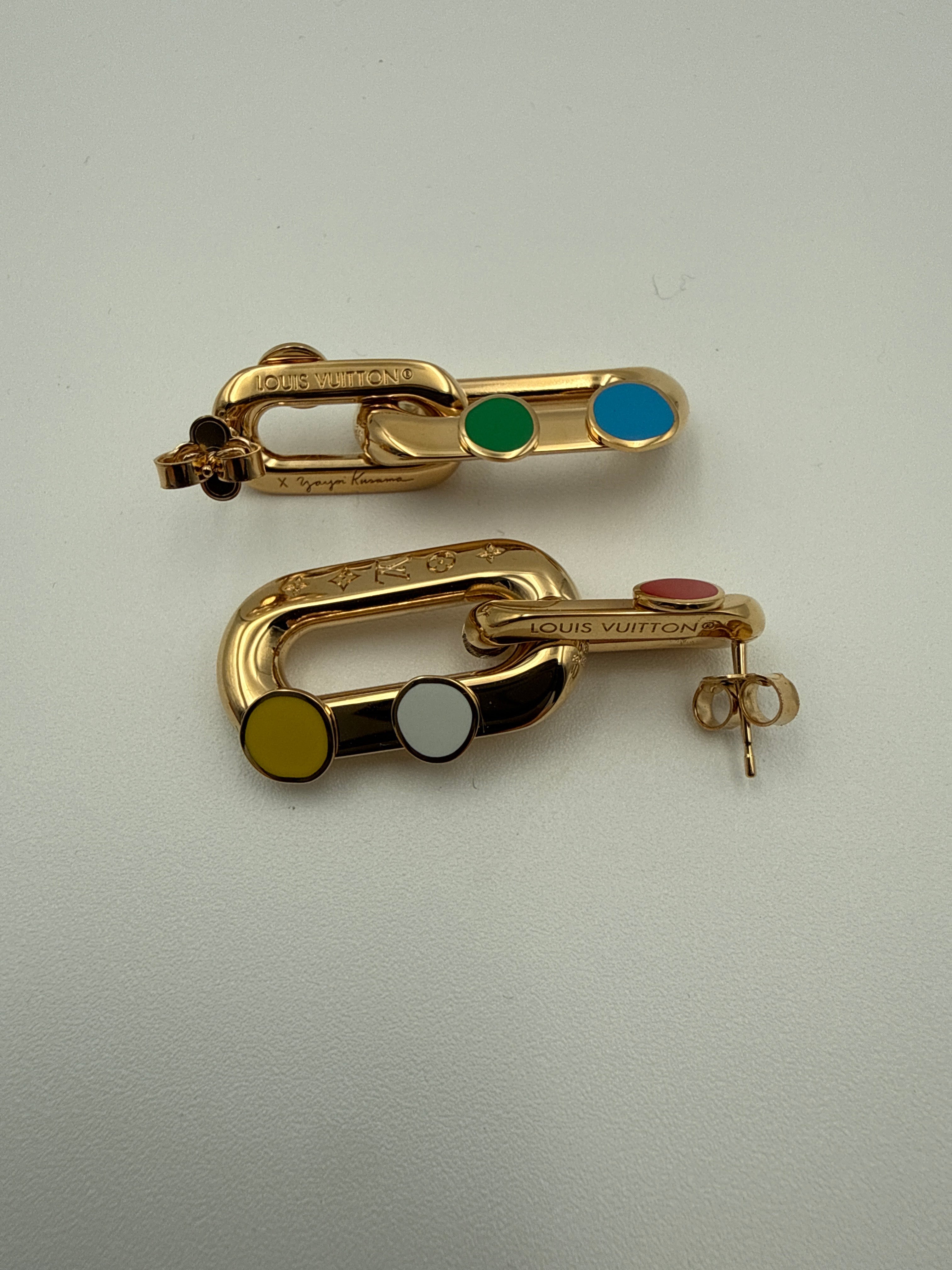 Louis Vuitton  Kusama YaYoi Orecchini Metallo Dorato Louis vuitton