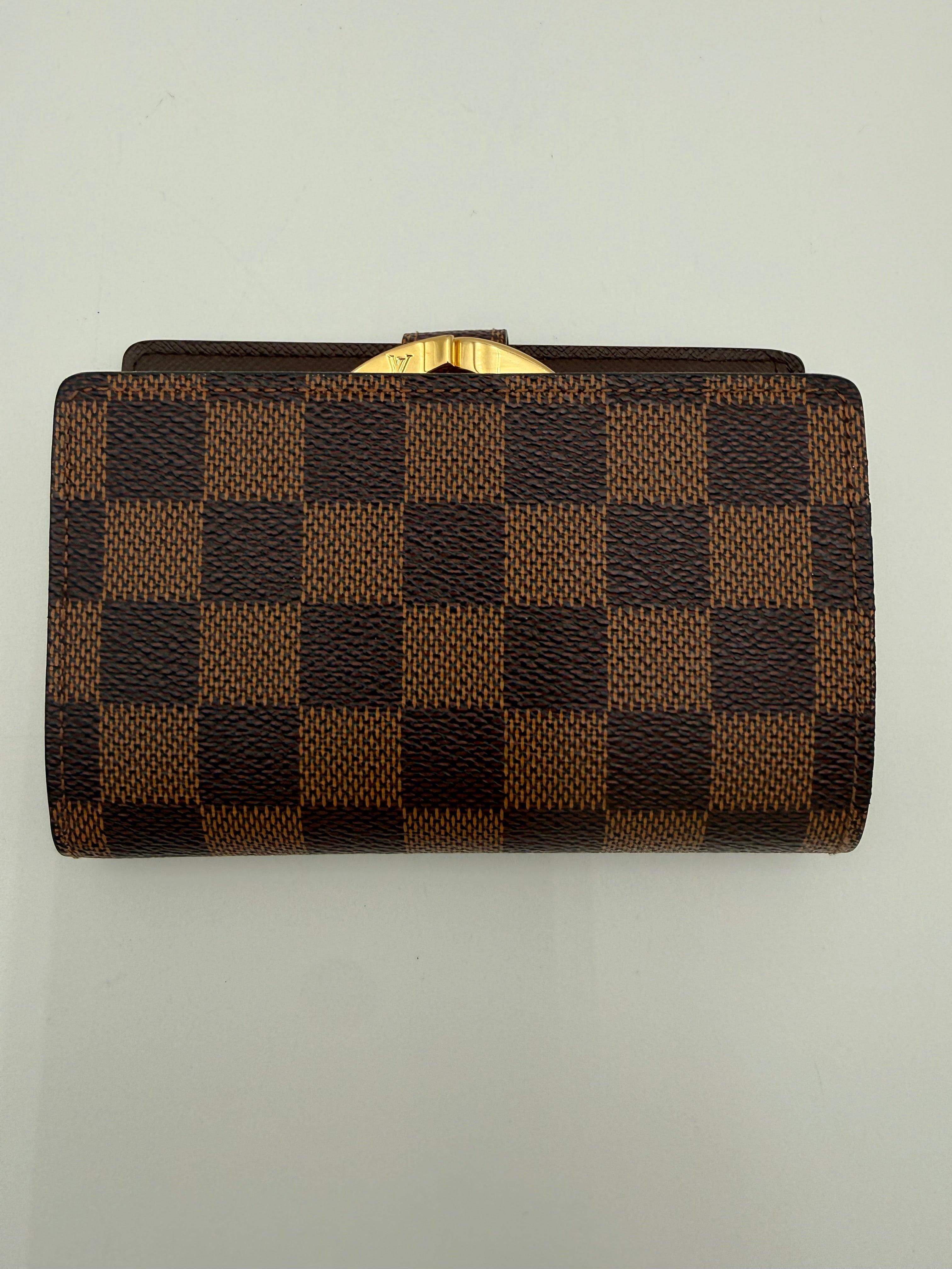 Louis Vuitton Portafoglio in Tela Damier Ebene Marrone - Mercatino di Ninni