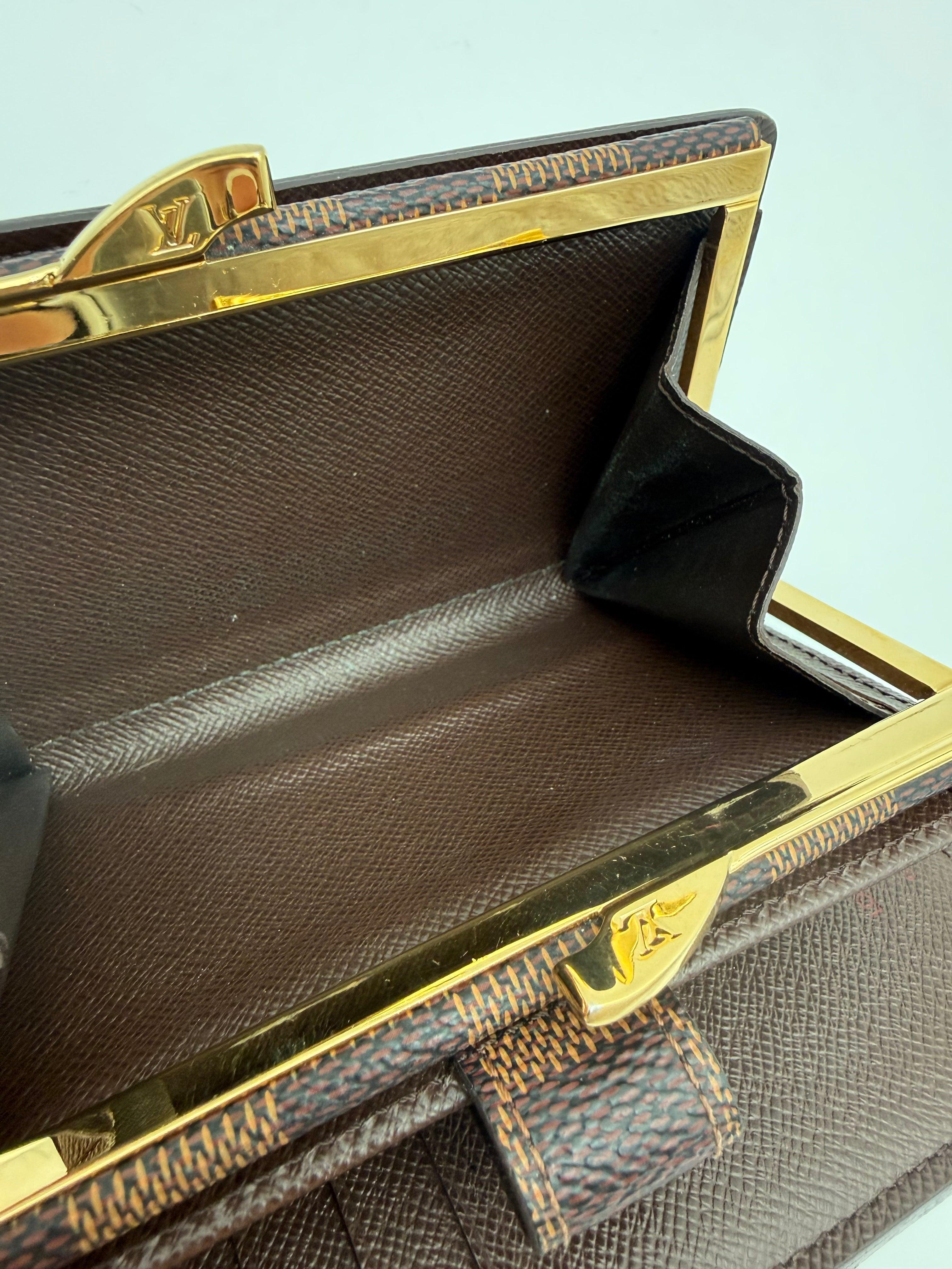 Louis Vuitton Portafoglio in Tela Damier Ebene Marrone - Mercatino di Ninni