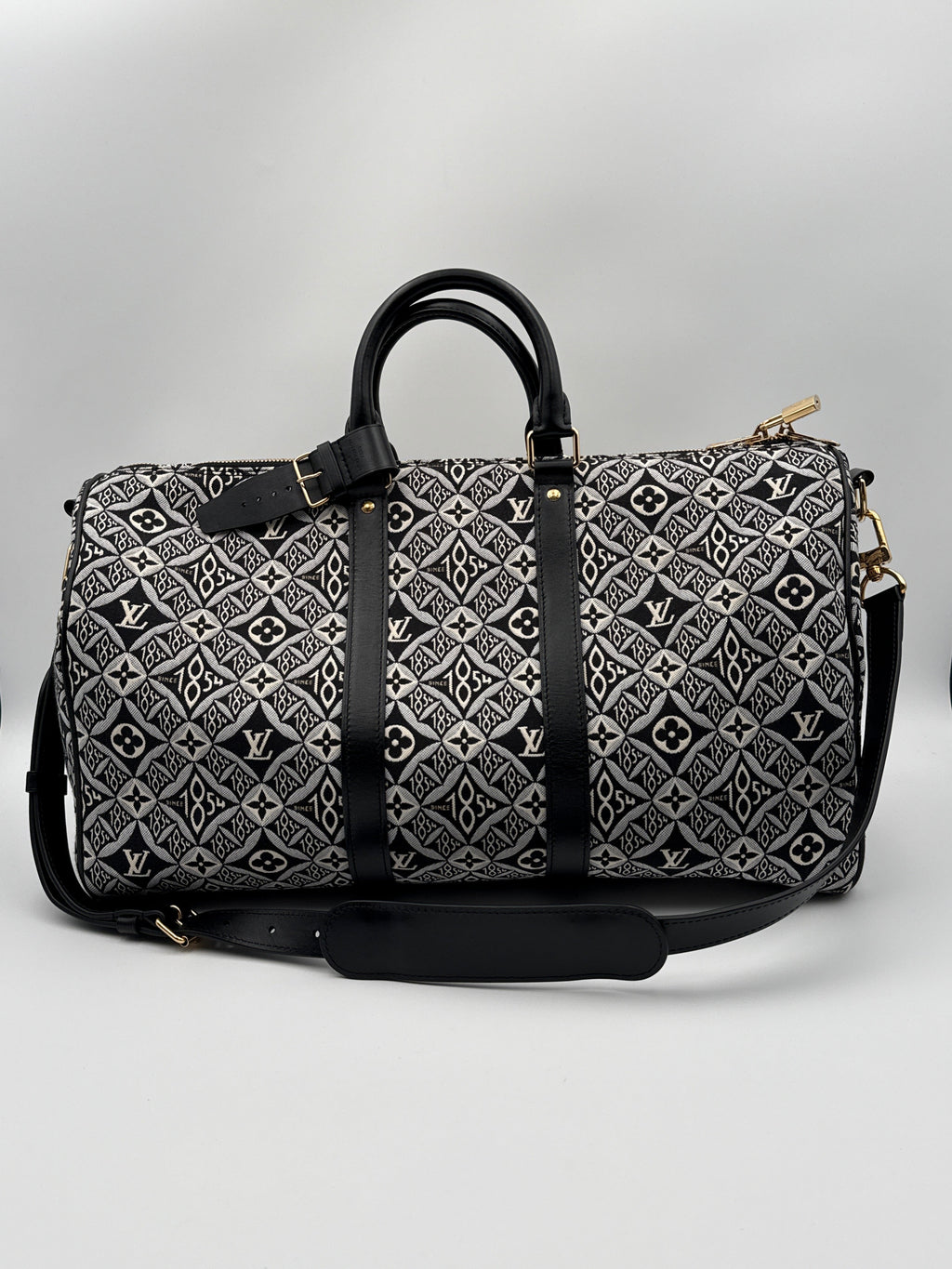 Louis Vuitton dal "1854 "Keepall Bandouliere Jaquard Borsone Viaggio Nero Louis vuitton