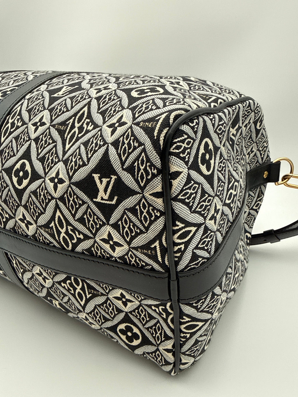 Louis Vuitton dal "1854 "Keepall Bandouliere Jaquard Borsone Viaggio Nero Louis vuitton