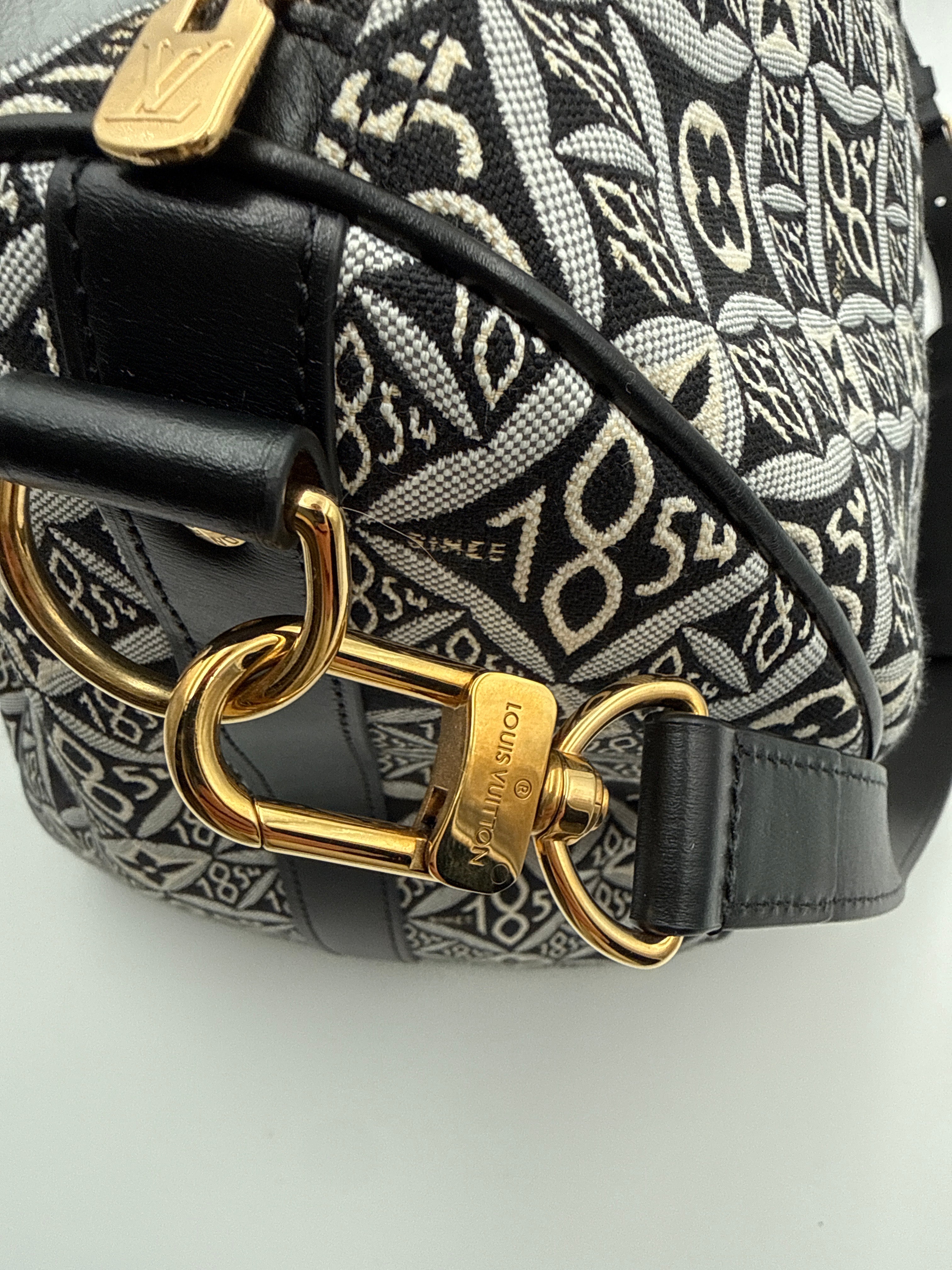 Louis Vuitton dal "1854 "Keepall Bandouliere Jaquard Borsone Viaggio Nero Louis vuitton