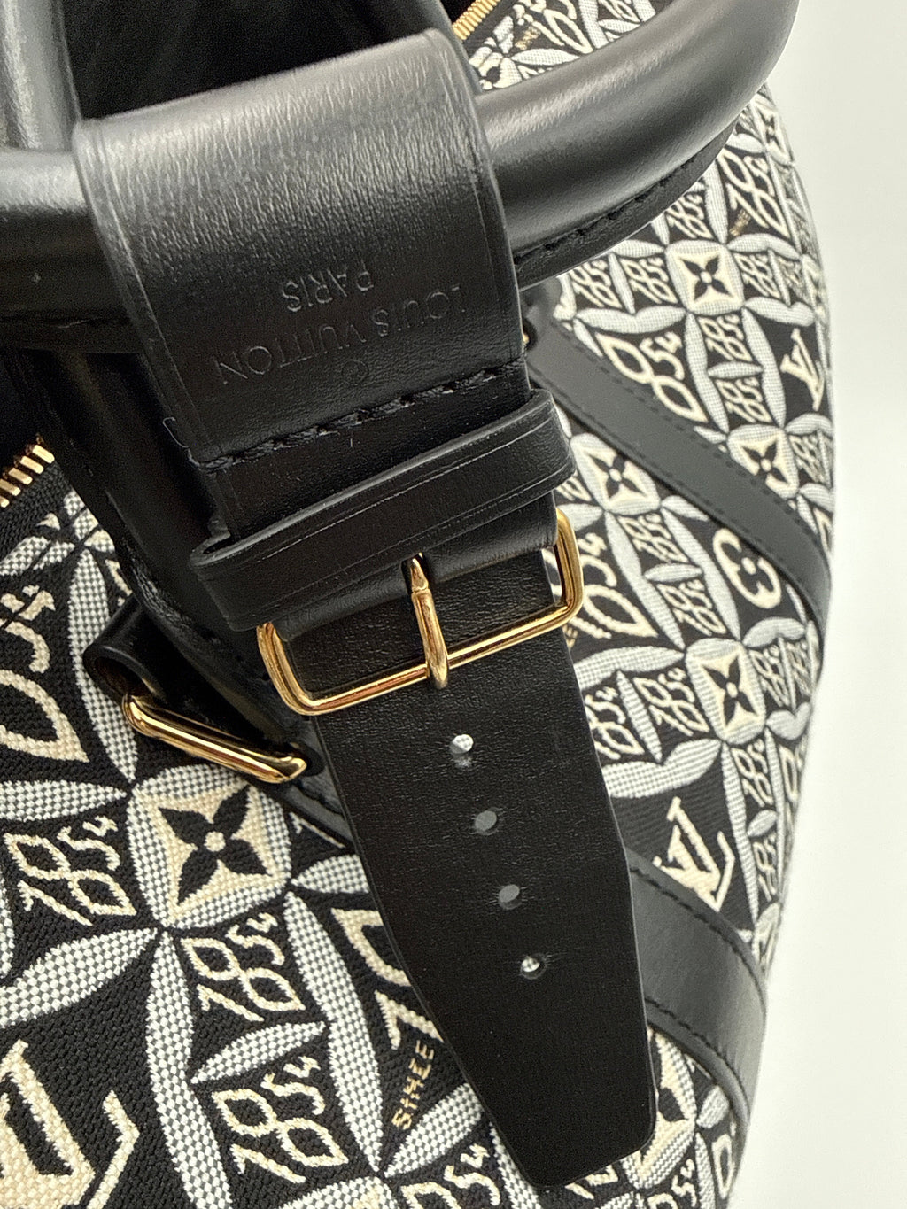 Louis Vuitton dal "1854 "Keepall Bandouliere Jaquard Borsone Viaggio Nero Louis vuitton