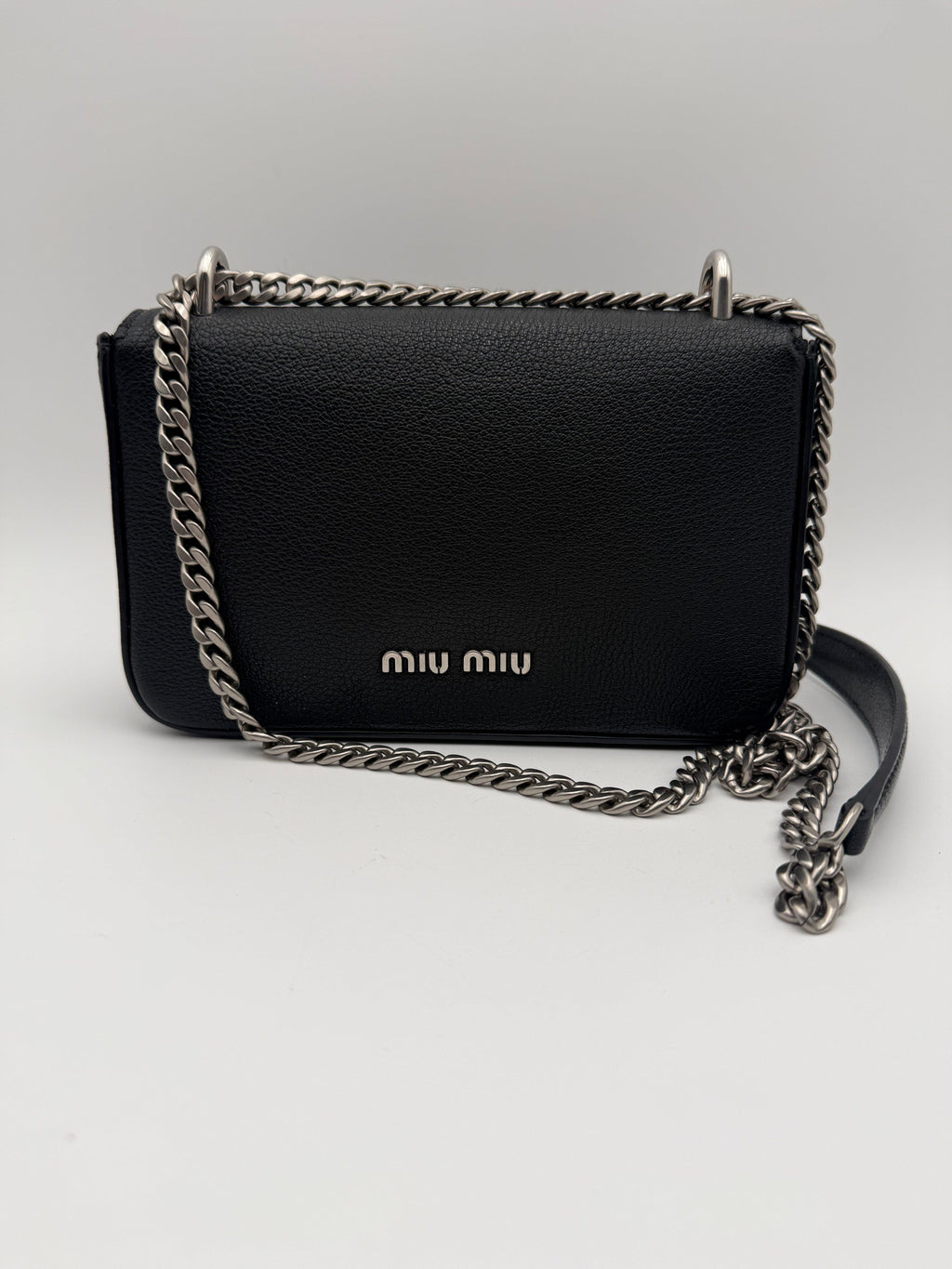 Miu Miu Borsa Pattina a Tracolla in Pelle Madras Nero - Mercatino di Ninni