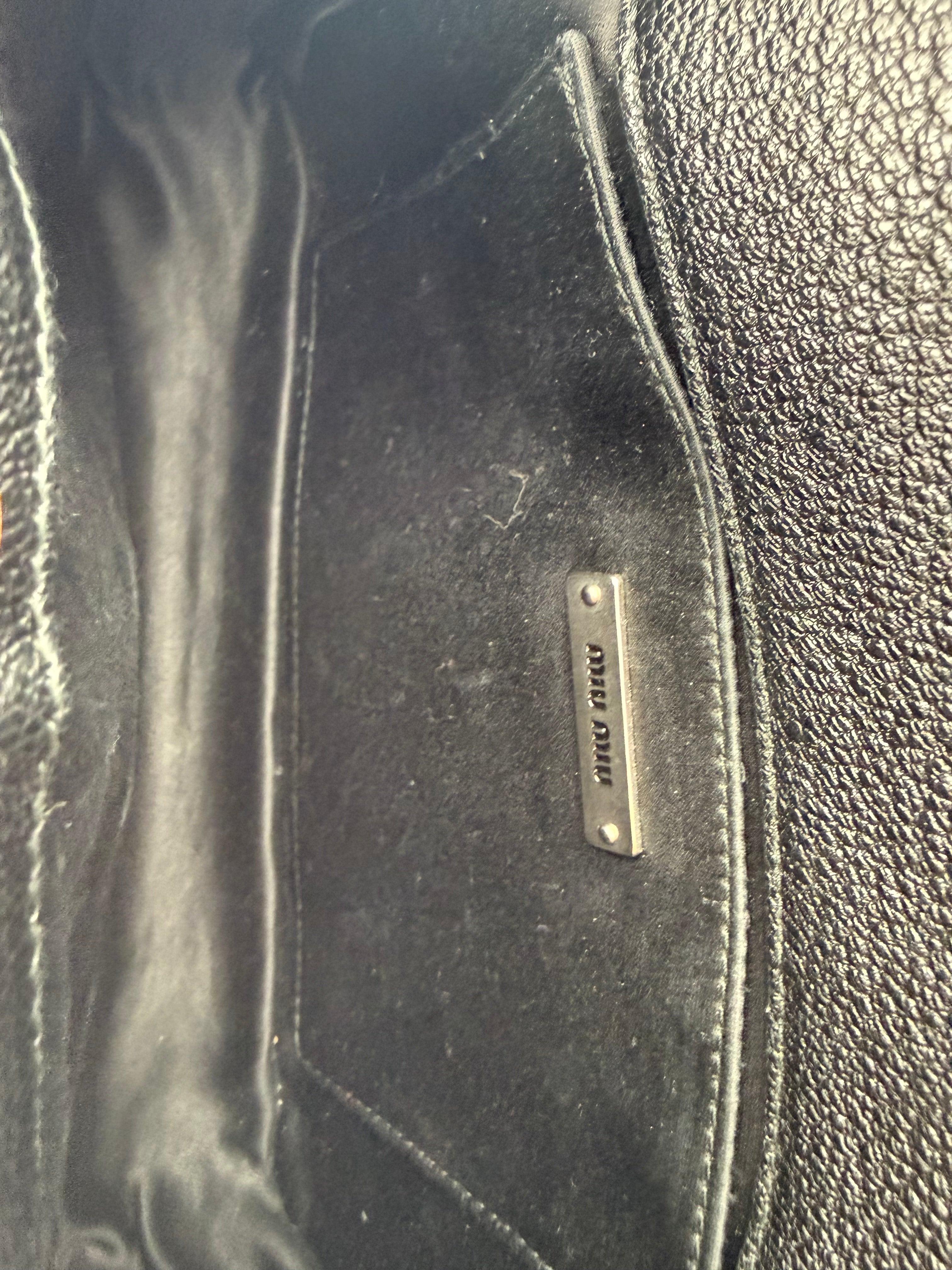 Miu Miu Borsa Pattina a Tracolla in Pelle Madras Nero - Mercatino di Ninni