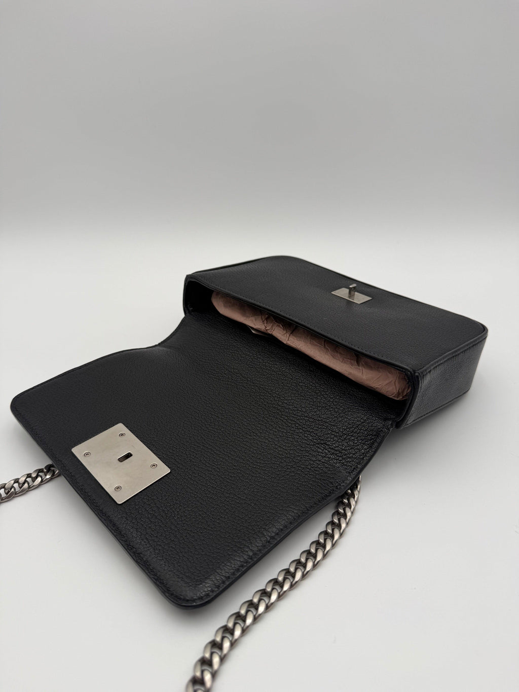 Miu Miu Borsa Pattina a Tracolla in Pelle Madras Nero - Mercatino di Ninni