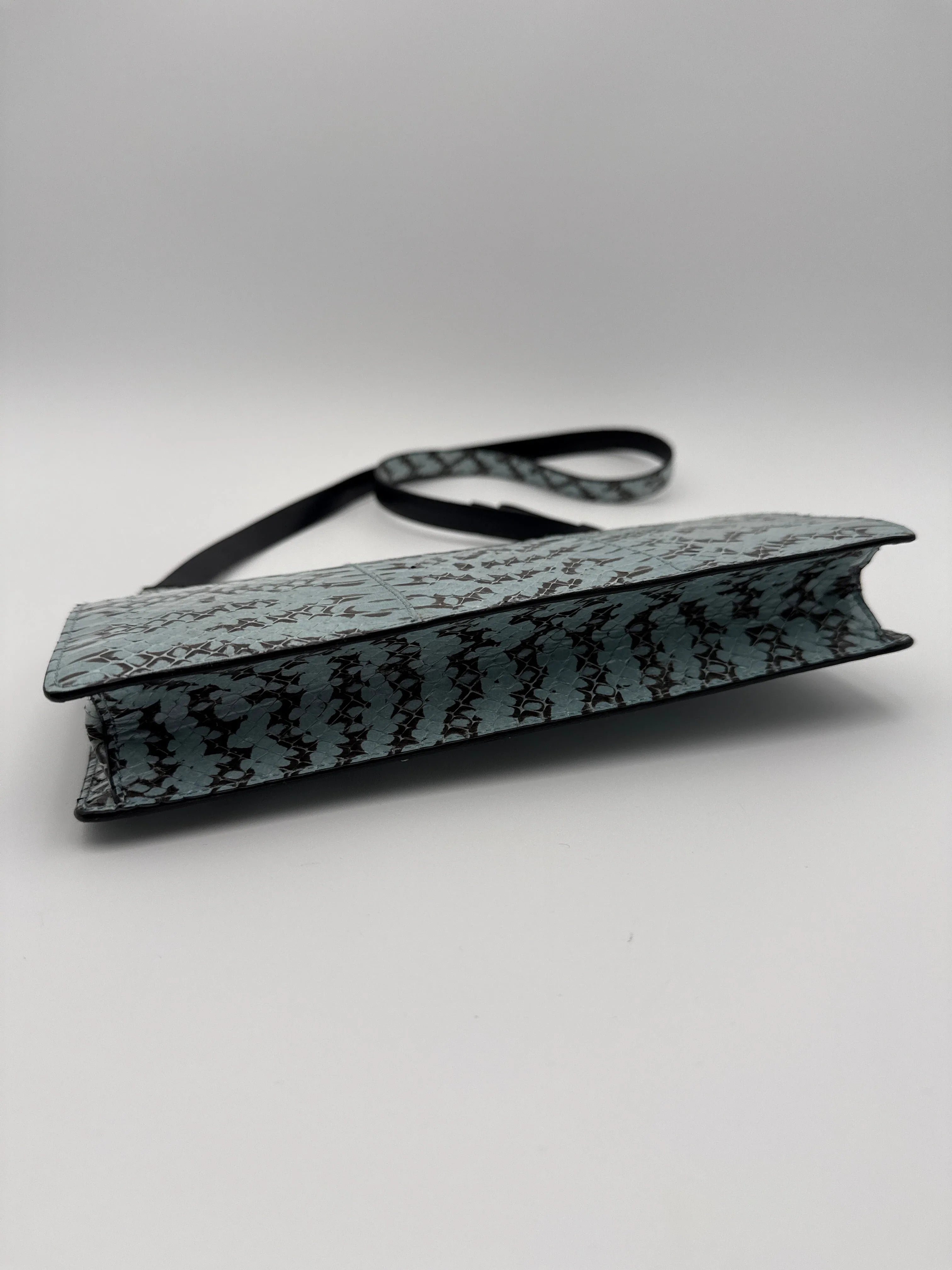 Miu Miu Borsa a Tracolla Vintage in Pelle di Pitone Celeste - Mercatino di Ninni