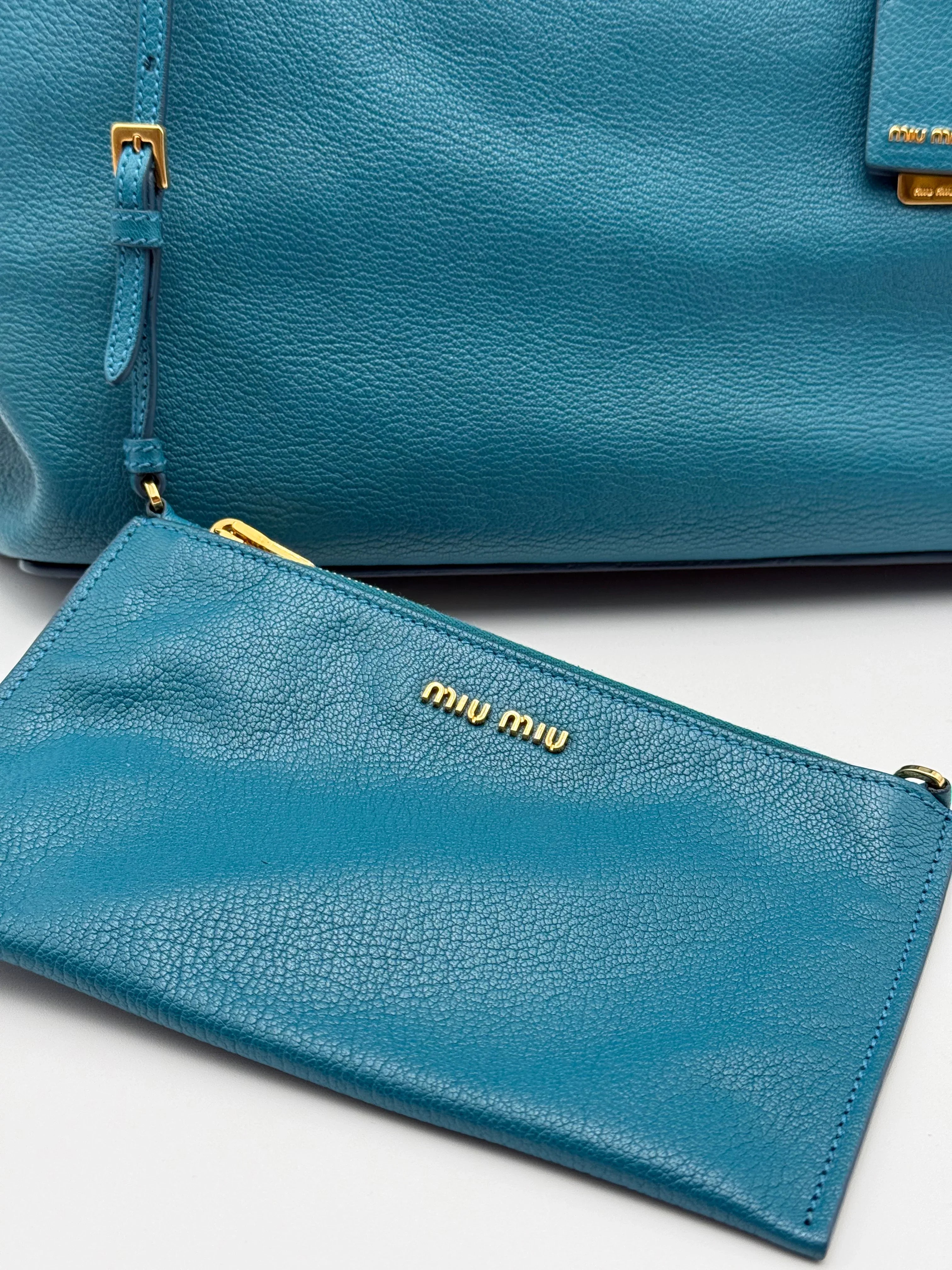 Miu Miu Borsa in Pelle Madras Blu Laguna - Mercatino di Ninni