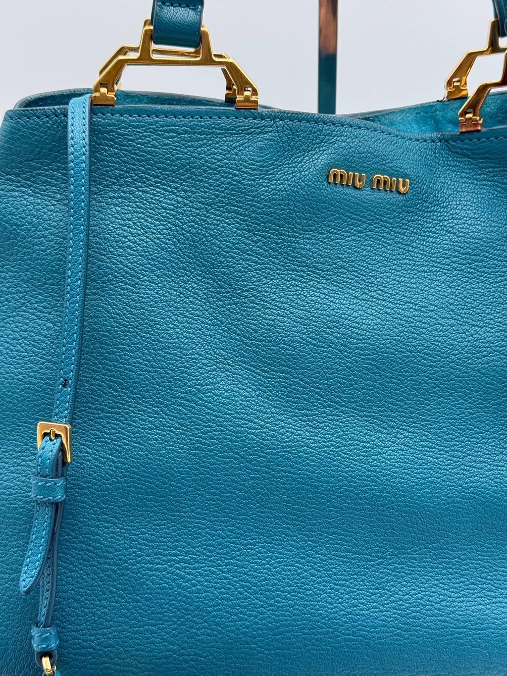 Miu Miu Borsa in Pelle Madras Blu Laguna - Mercatino di Ninni