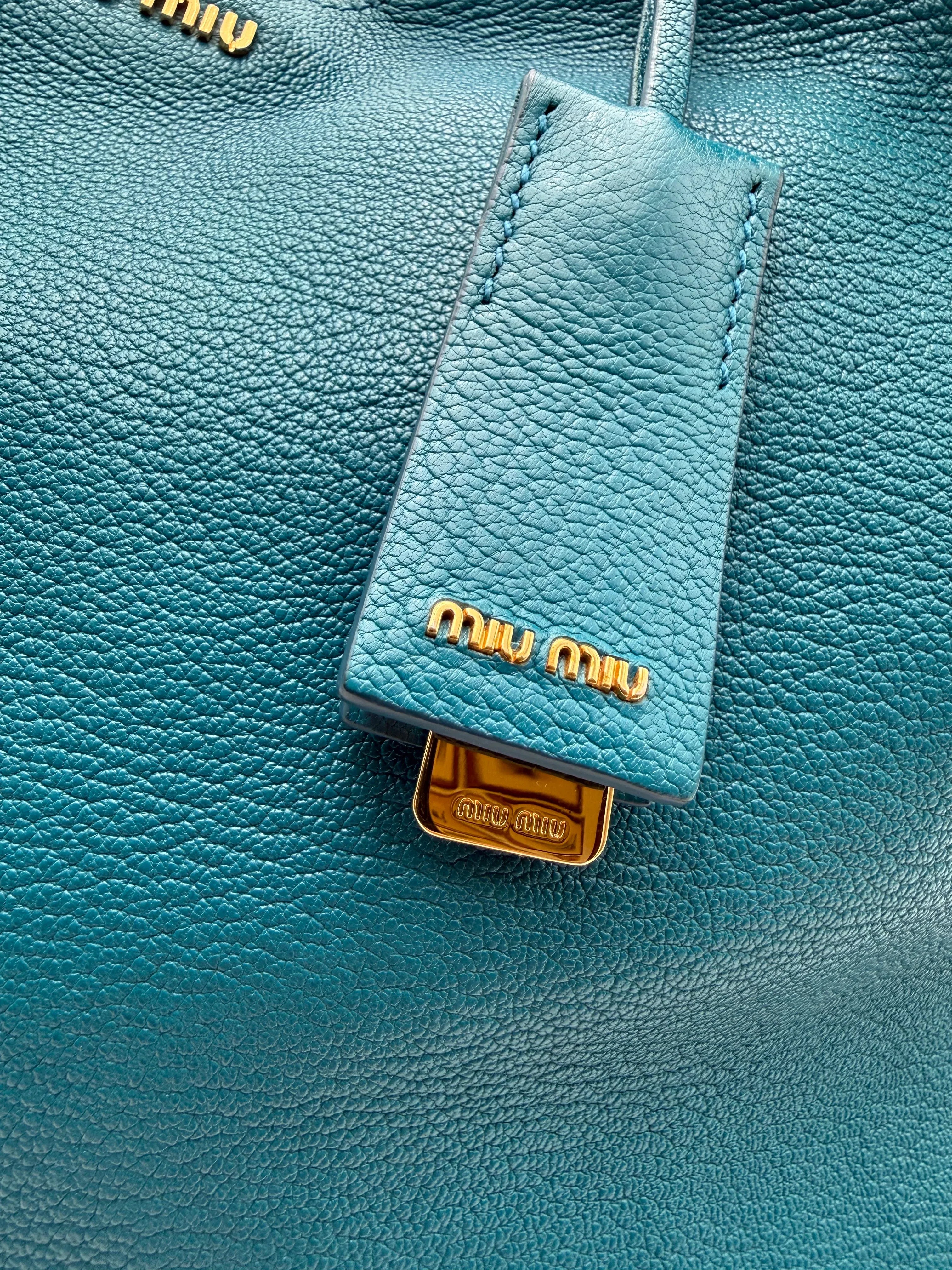 Miu Miu Borsa in Pelle Madras Blu Laguna - Mercatino di Ninni
