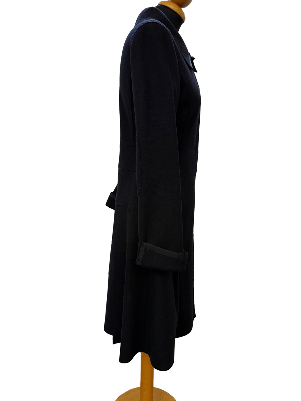 Miu Miu Cappotto Vintage Sfoderato in Panno di Lana Blu Navy - Mercatino di Ninni