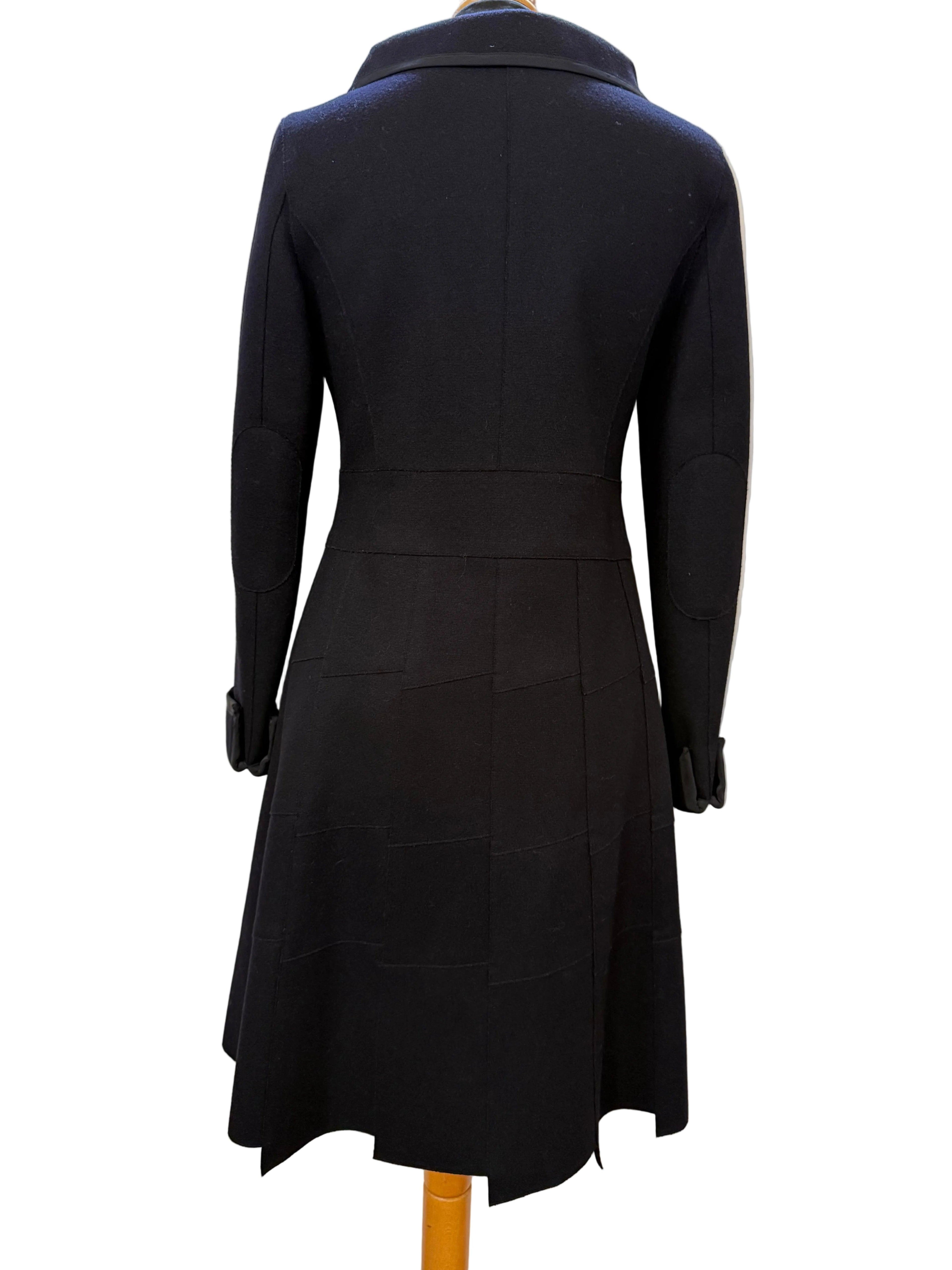 Miu Miu Cappotto Vintage Sfoderato in Panno di Lana Blu Navy - Mercatino di Ninni