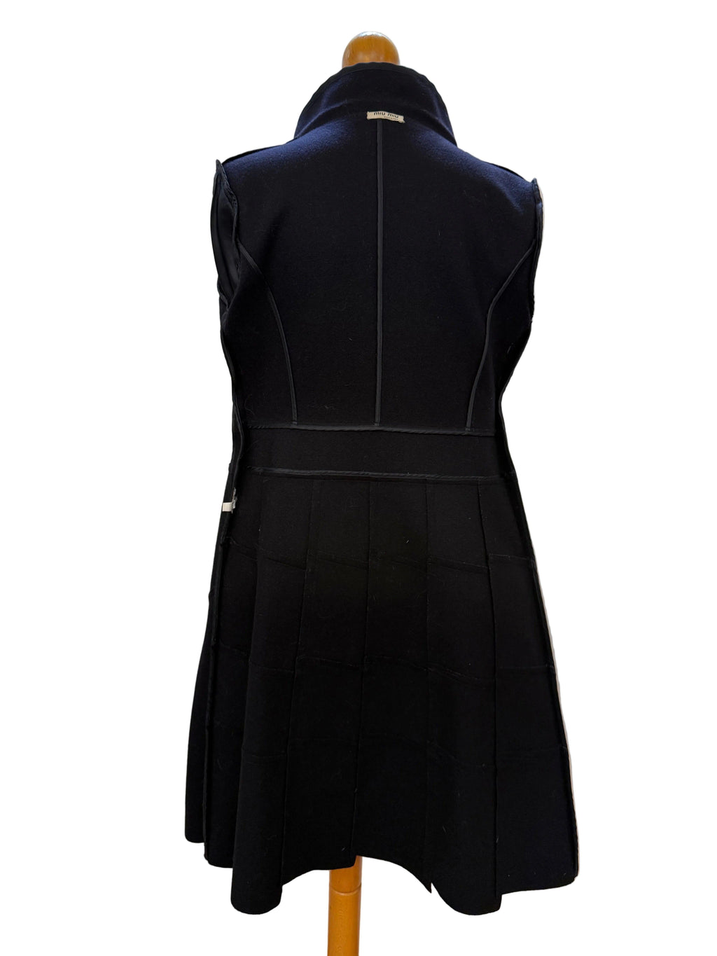 Miu Miu Cappotto Vintage Sfoderato in Panno di Lana Blu Navy - Mercatino di Ninni