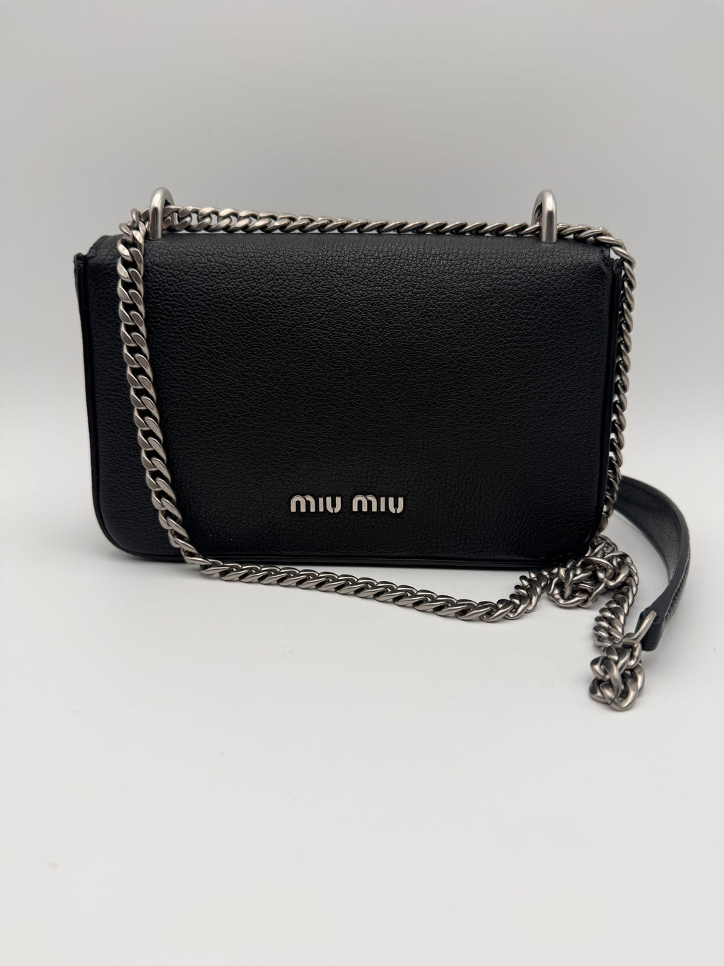 Miumiu Borsa Pattina Tracolla in Pelle Madras Nero