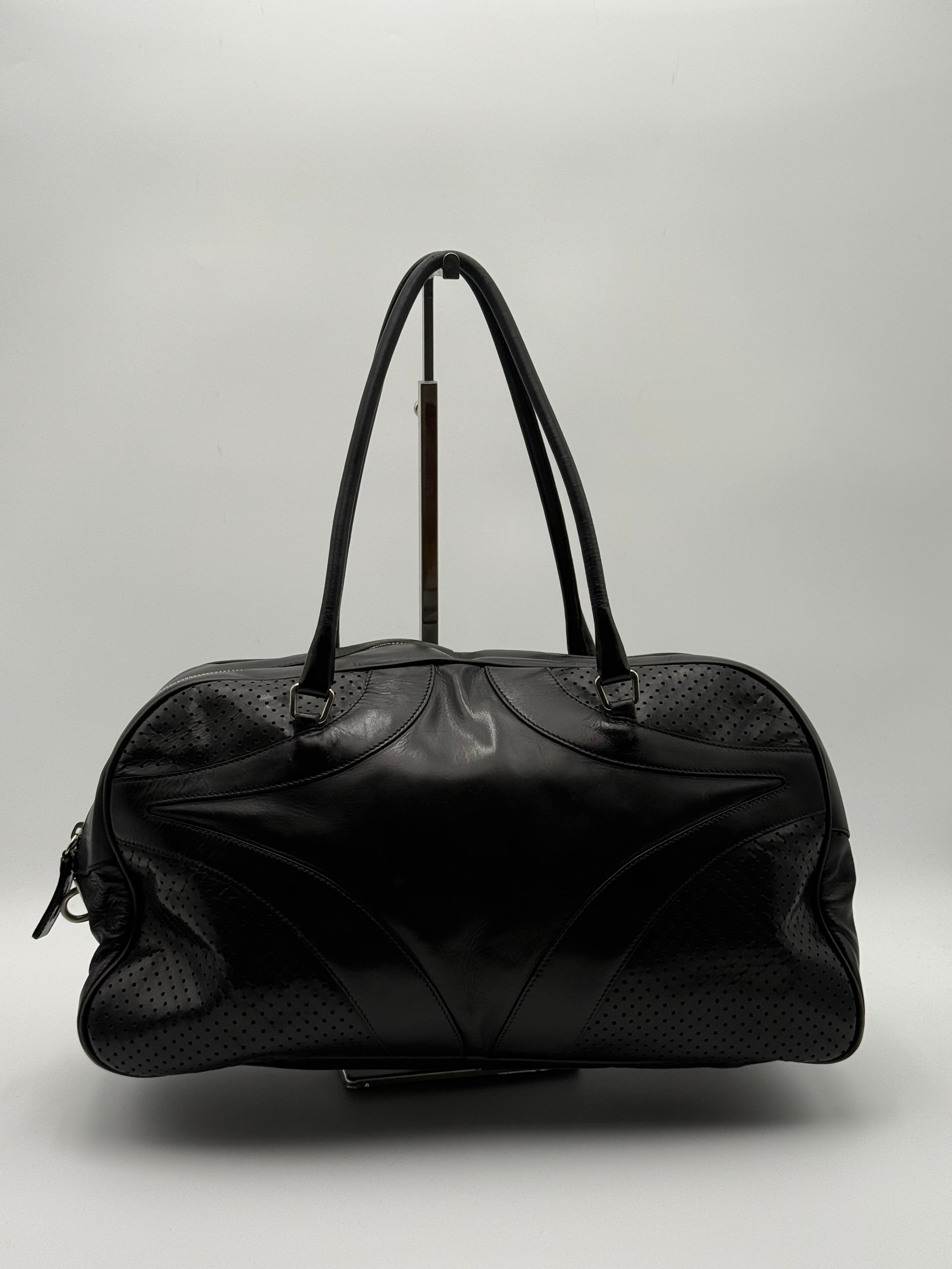 Prada Borsa Bowling Vintage in Pelle di Vitello Nera - Mercatino di Ninni