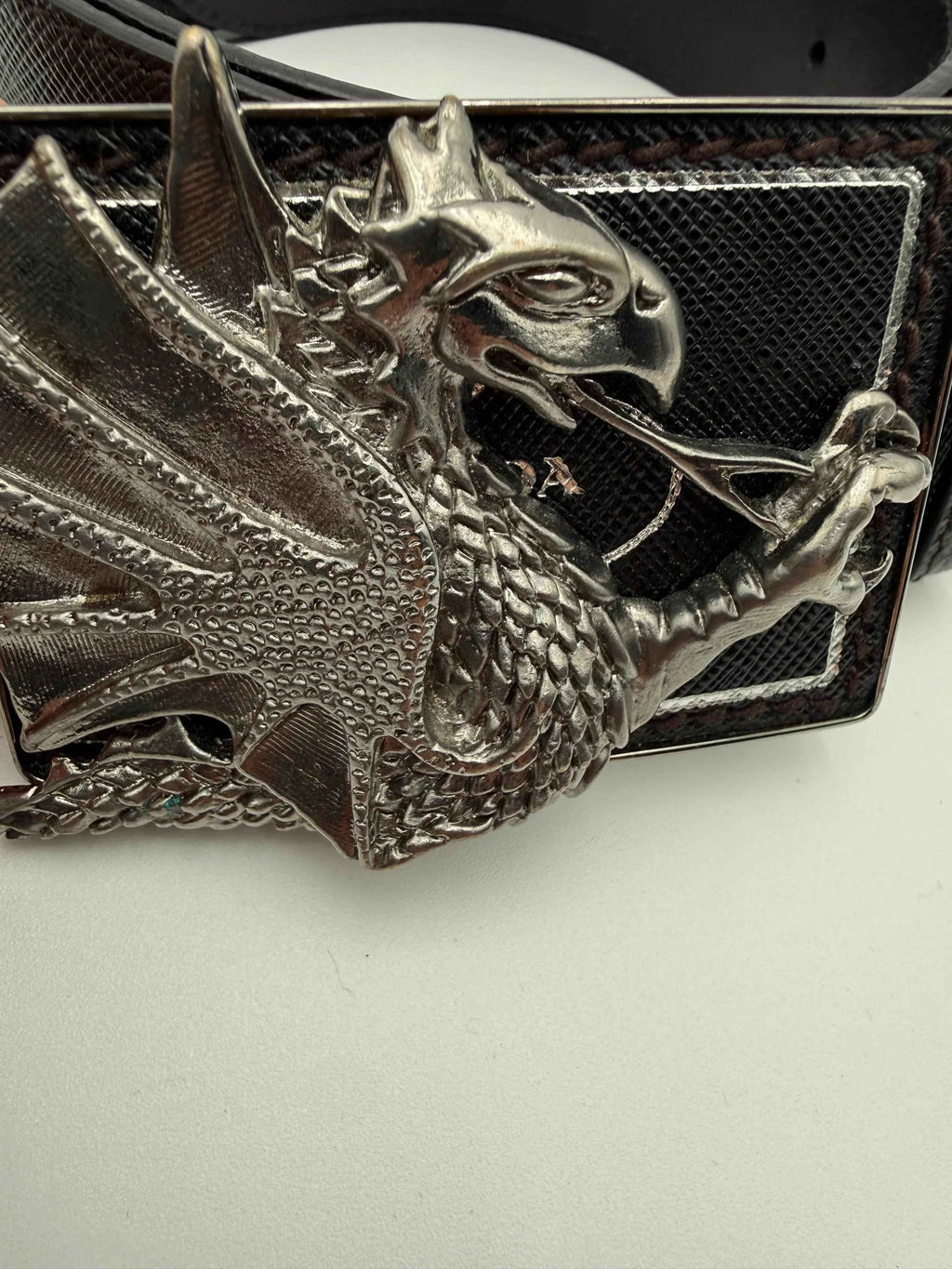 Prada Cintura Vintage in Pelle Saffiano con Drago Nera