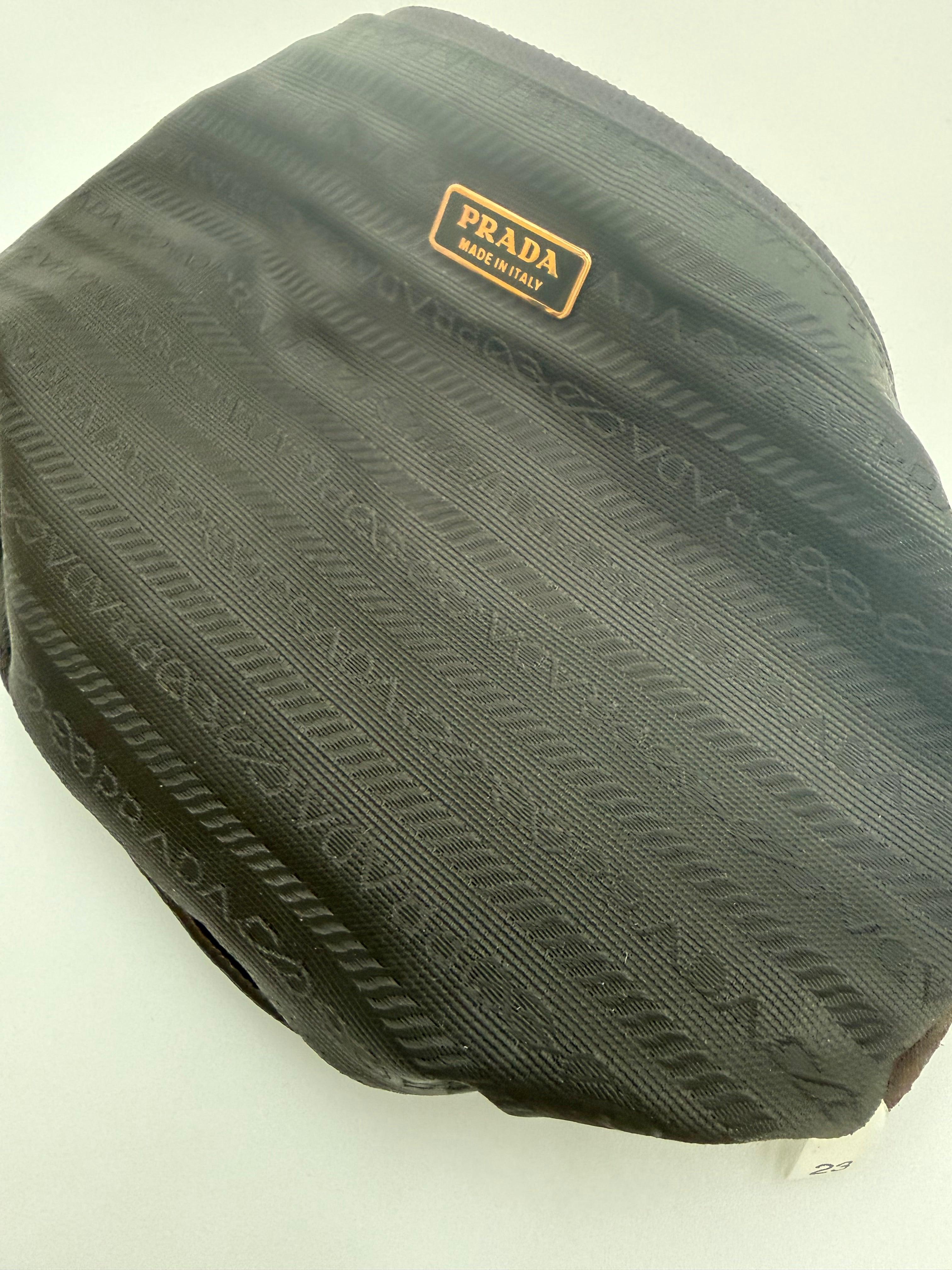 Prada Pochette Vintage a Busta in Nylon Jacquard Borgogna
