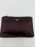 Prada Pochette Vintage a Busta in Nylon Jacquard Borgogna
