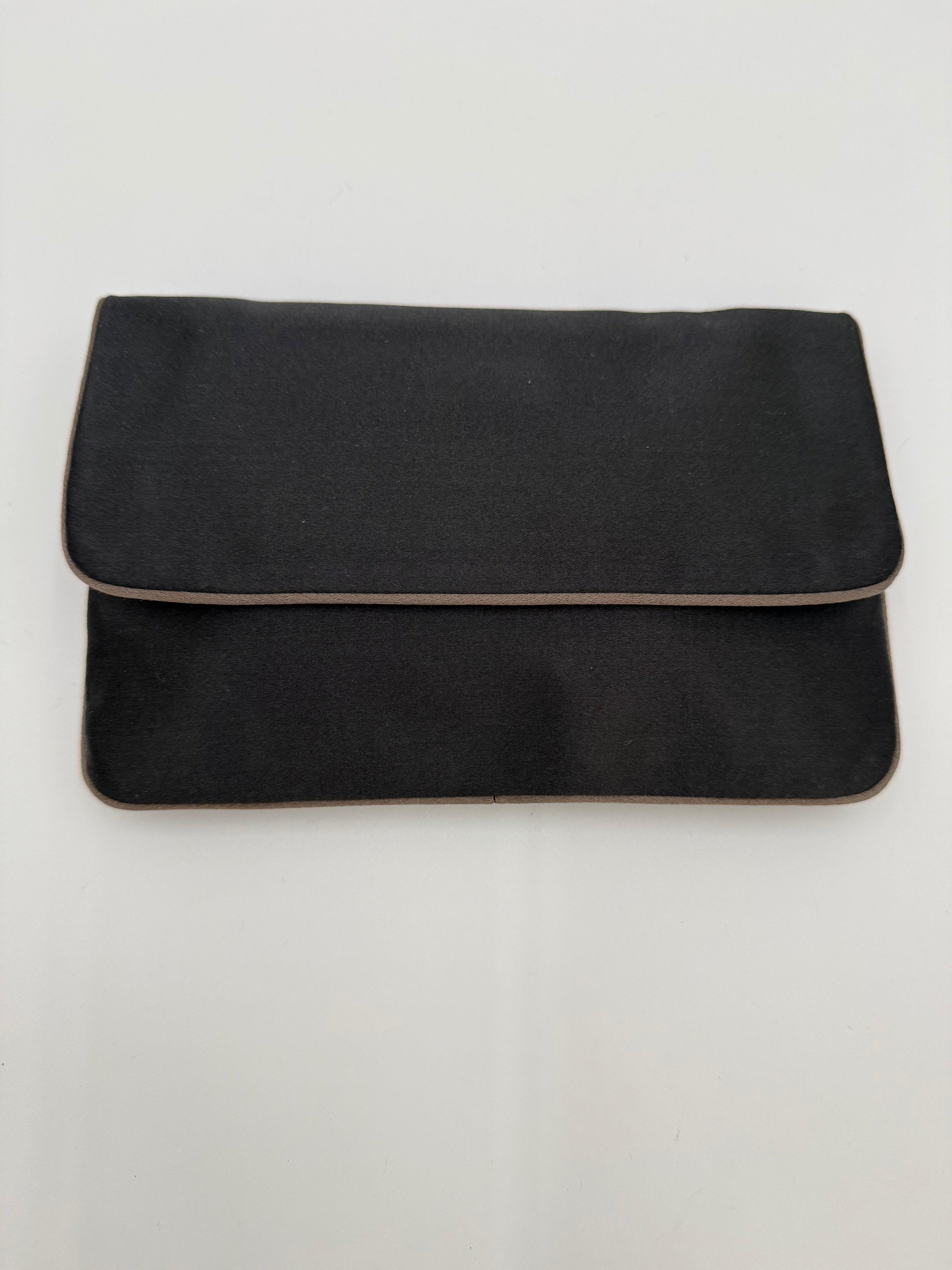 Prada Pochette a Busta Vintage in Raso Grigio Scuro