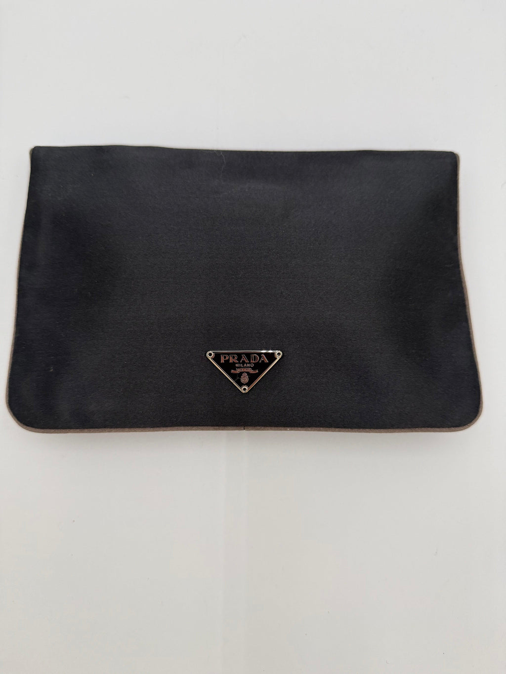 Prada Pochette a Busta Vintage in Raso Grigio Scuro