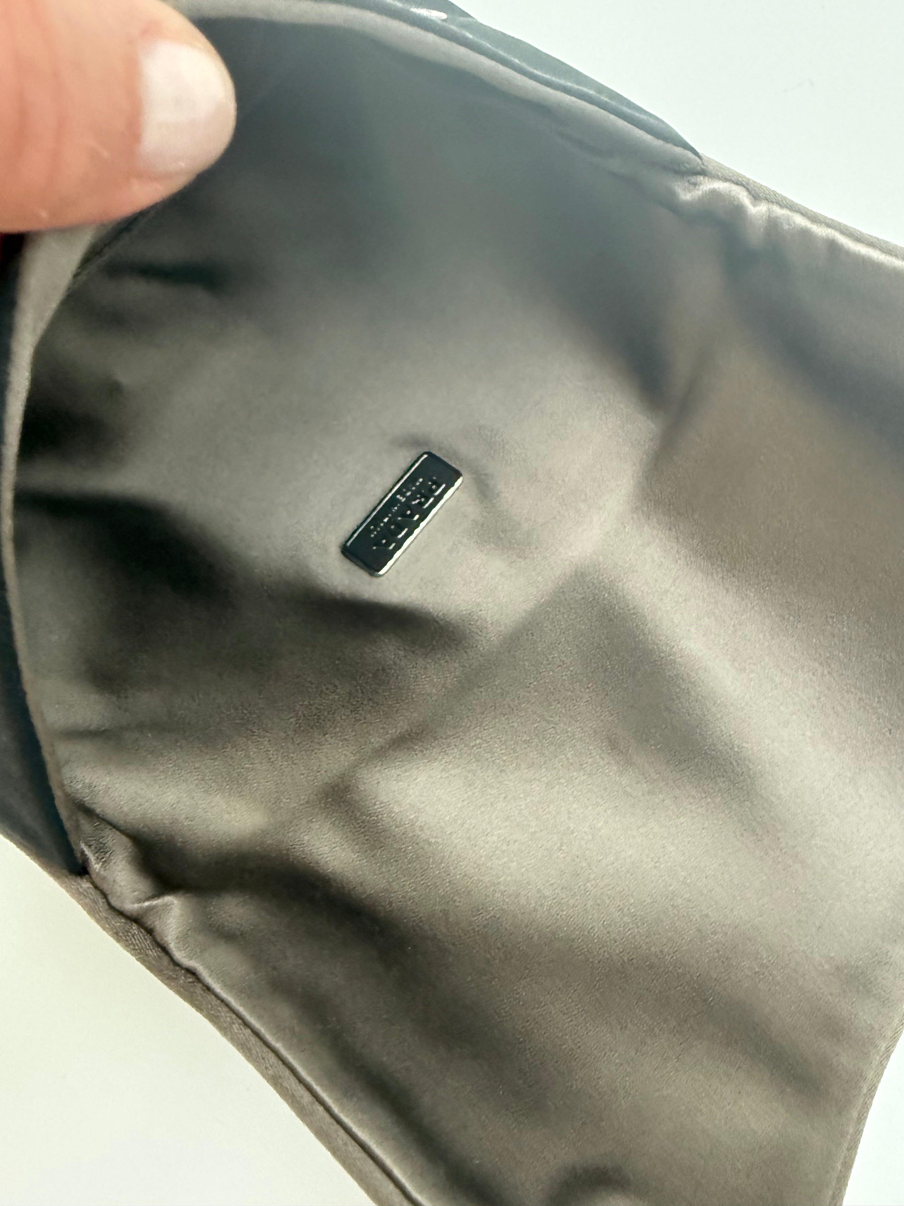 Prada Pochette a Busta Vintage in Raso Grigio Scuro