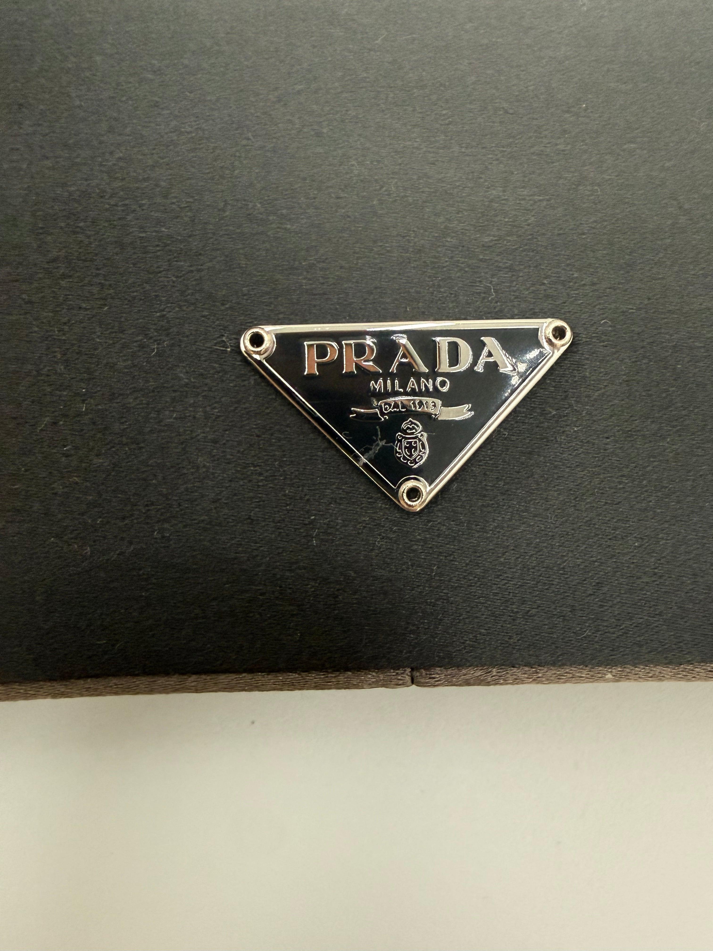 Prada Pochette a Busta Vintage in Raso Grigio Scuro