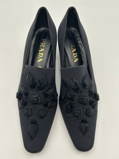 Prada vintage Scarpe in Raso Ricamate Prada