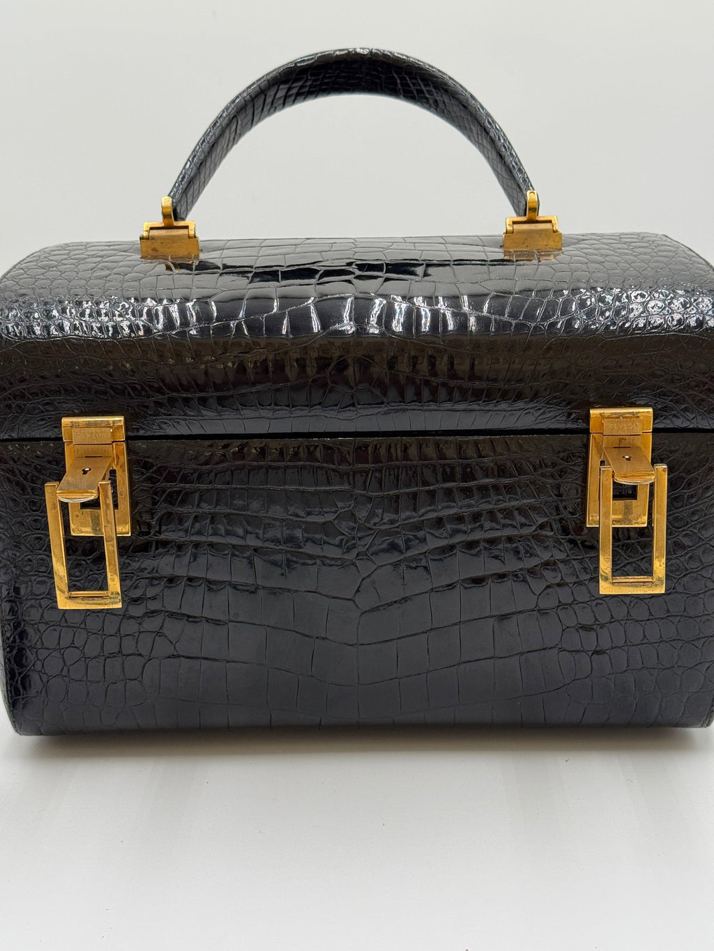Revlon Beauty Case Vintage in Pelle di Coccodrillo Nero - Mercatino di Ninni