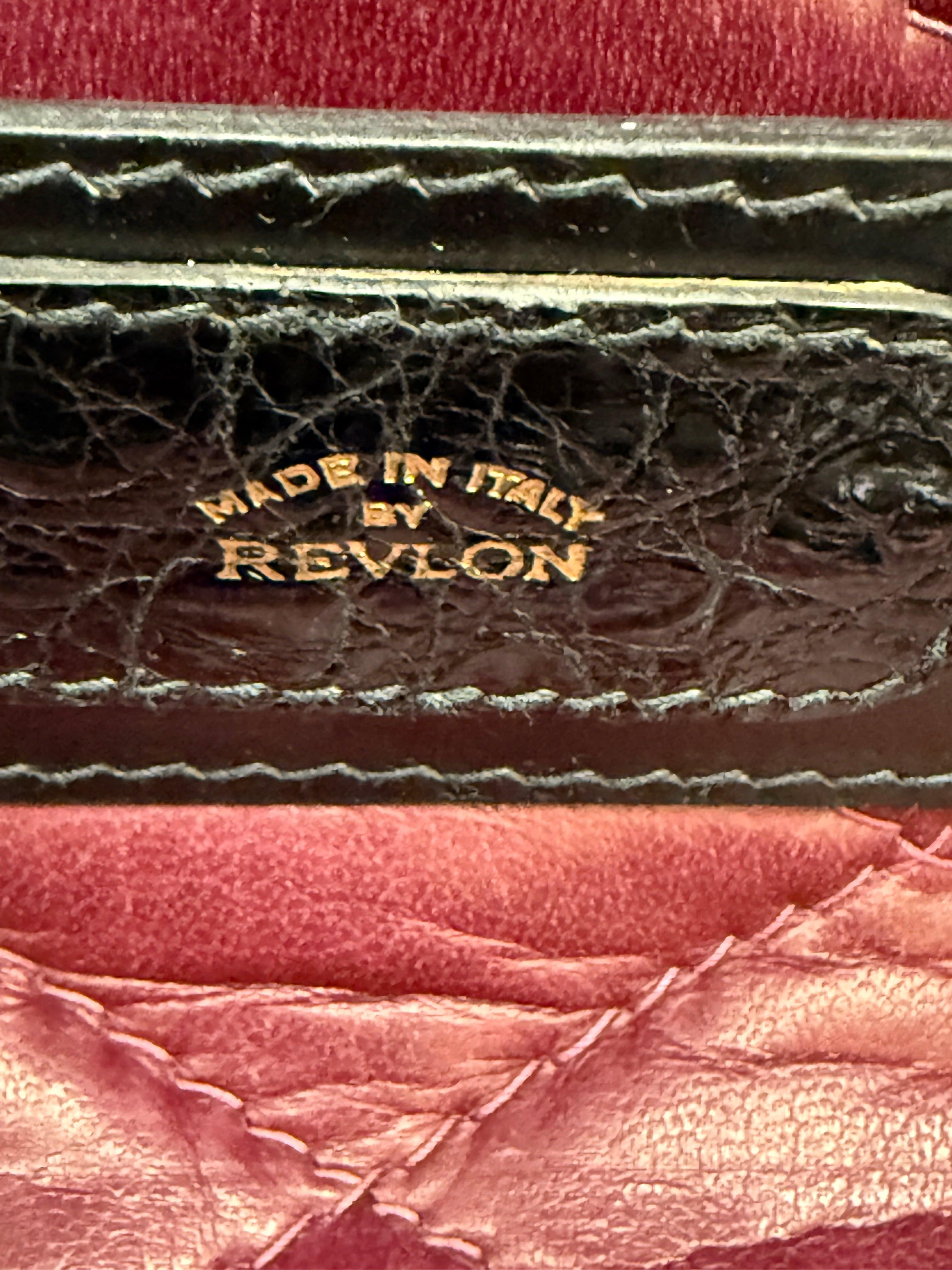 Revlon Beauty Case Vintage in Pelle di Coccodrillo Nero - Mercatino di Ninni