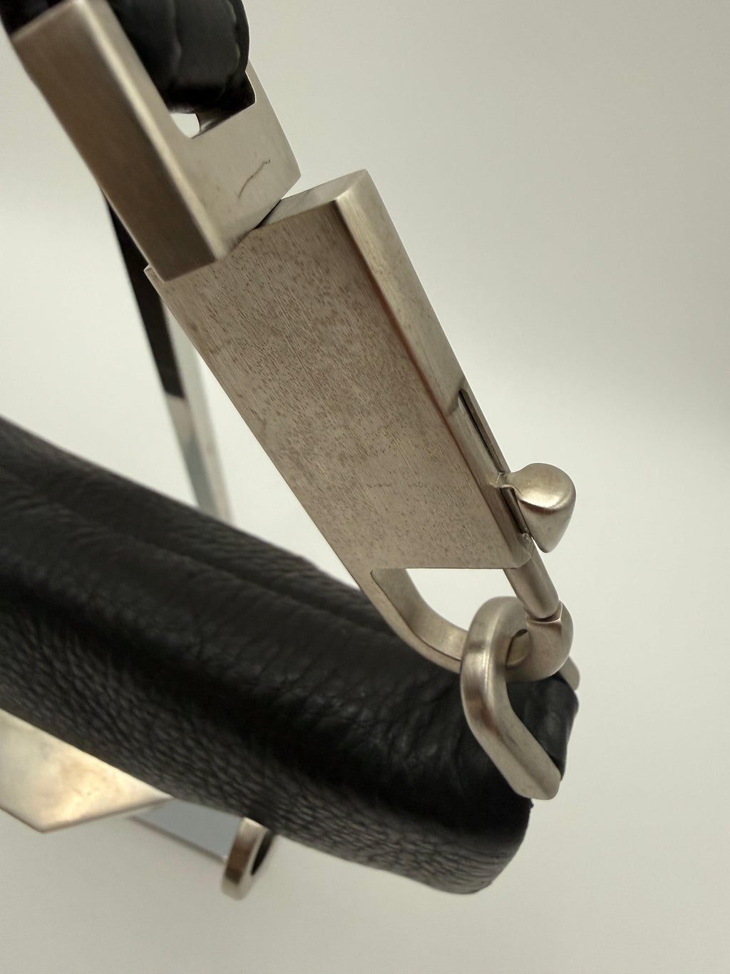 Rick Owens Black Grained Leather Mini Bag with Monumental Hardware Detail