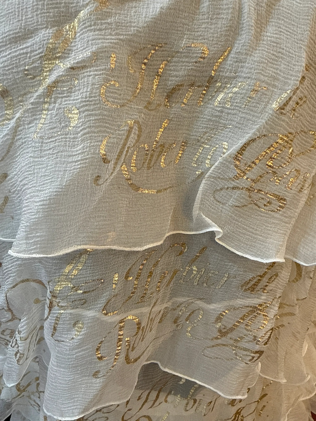 Roberto-Cavalli-Set-Top-e-Gonna-Vintage-in-Chiffon-di-Seta-Bianco-Mercatino-di-Ninni-71336293368157 - Mercatino di Ninni