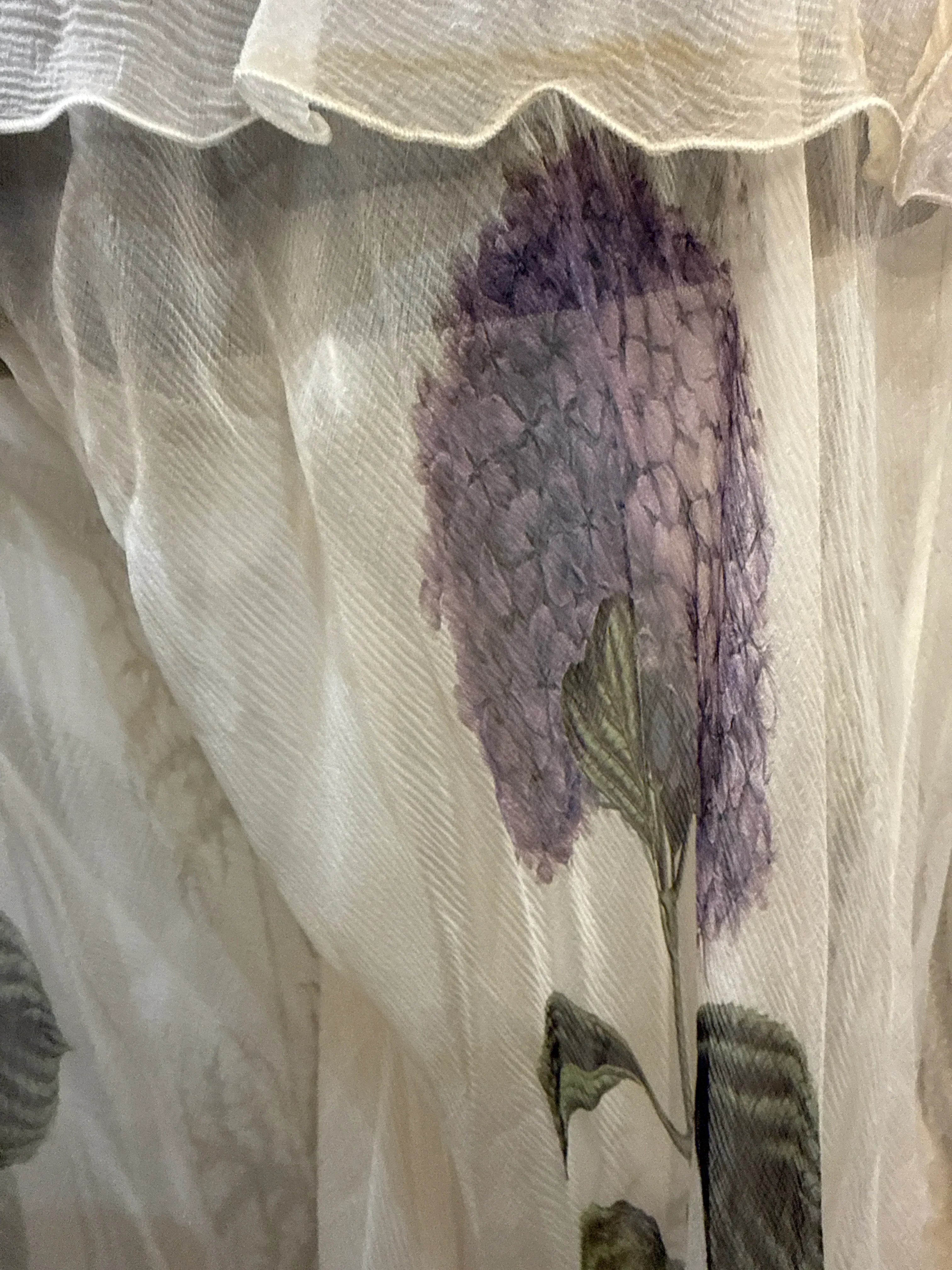 Roberto Cavalli Set Top e Gonna Vintage in Chiffon di Seta Bianco - Mercatino di Ninni